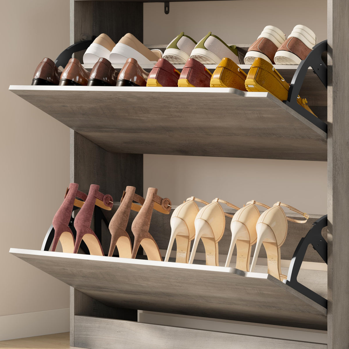 Shoe Cabinet with 2 Flip Drawers