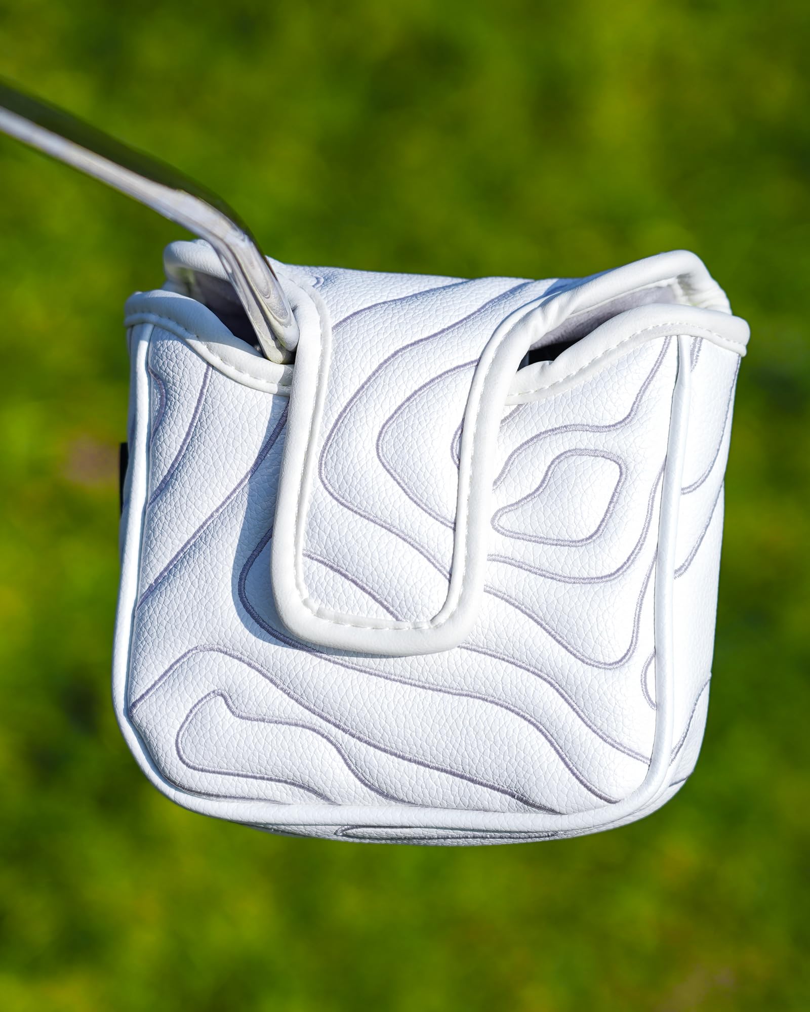Golf Mallet Putter Cover Pure White Square Mallet Putter Head Cover Magnetic