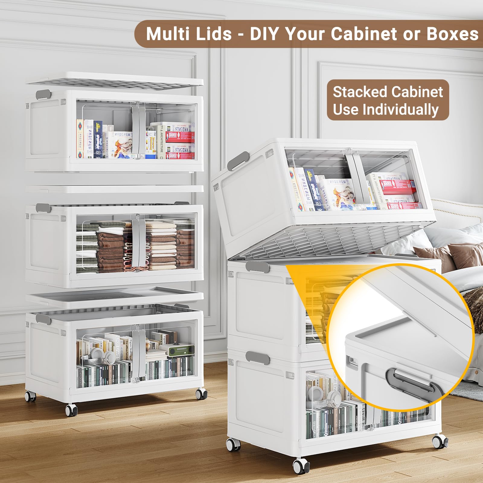 800QT Stackable Storage Bins with Lids (5 Count)
