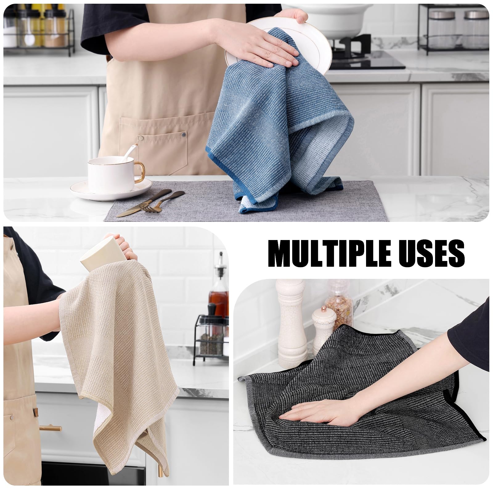 380 GSM Cotton Premium Kitchen Towels 6 Pack (6 Count)