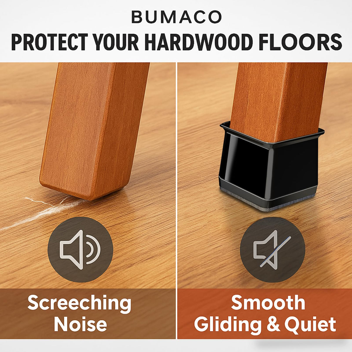 Chair Leg Floor Protectors for Hardwood Floors Anti (20 Count)
