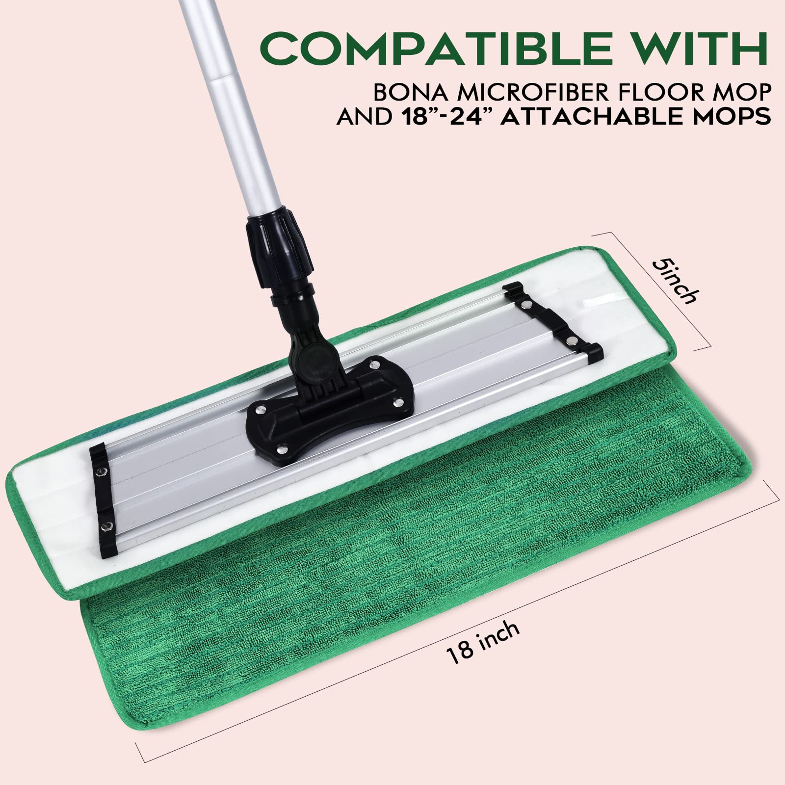 Matthew 18'' Microfiber Mop Replacement Pads for Wet Dry Reusable Mops Floor Home Commercial Cleaning Refills (12 Count)