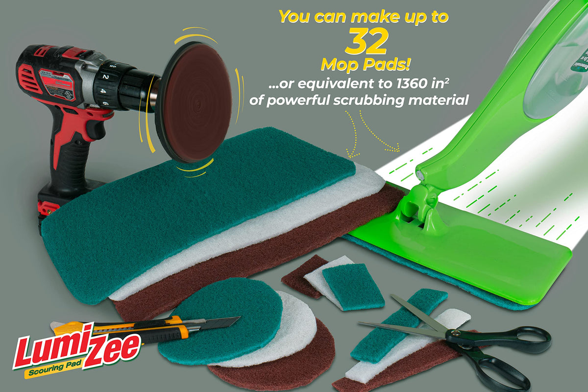 Green Scrubbing Pad Roll 19ft Economy Size Medium Duty Abrasive Scrub Sponge Scouring Pads 19ft x 6in x 0.3in