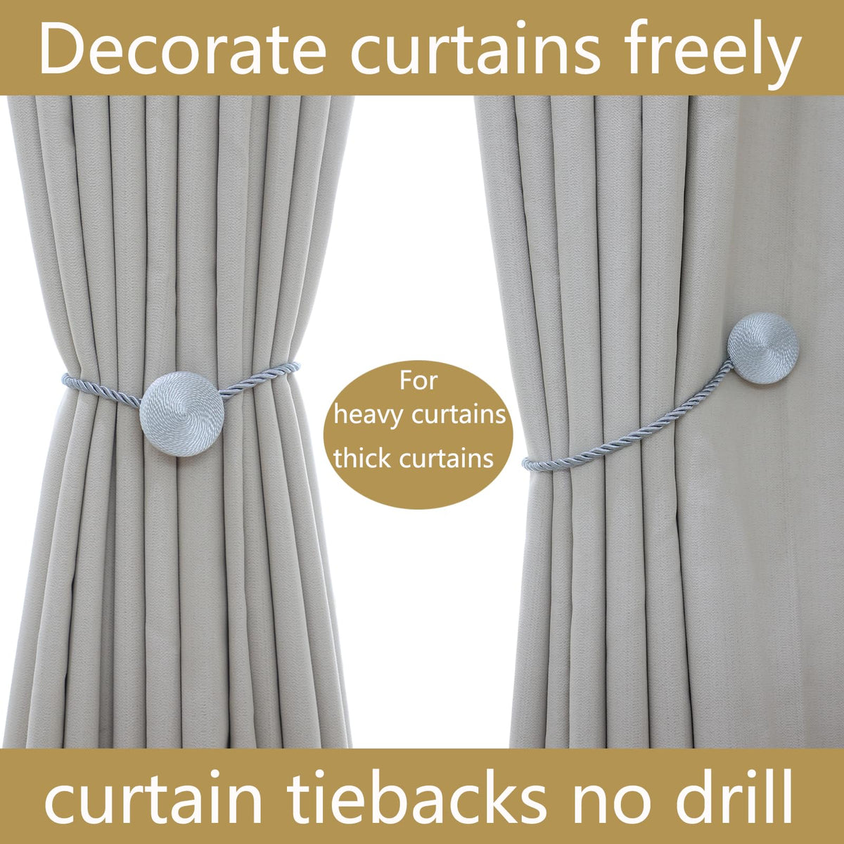 Magnetic Curtain Tiebacks (2 Count)