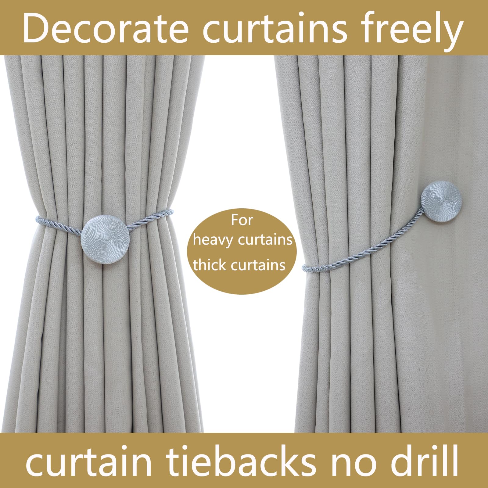 Magnetic Curtain Tiebacks (2 Count)