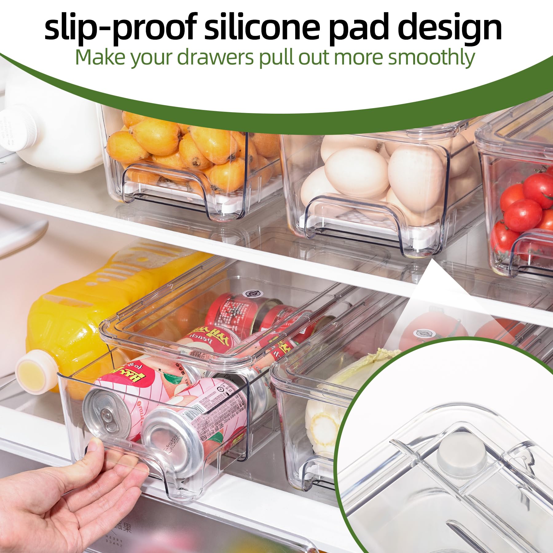 Large Fridge Organizer Drawers (4 Count)