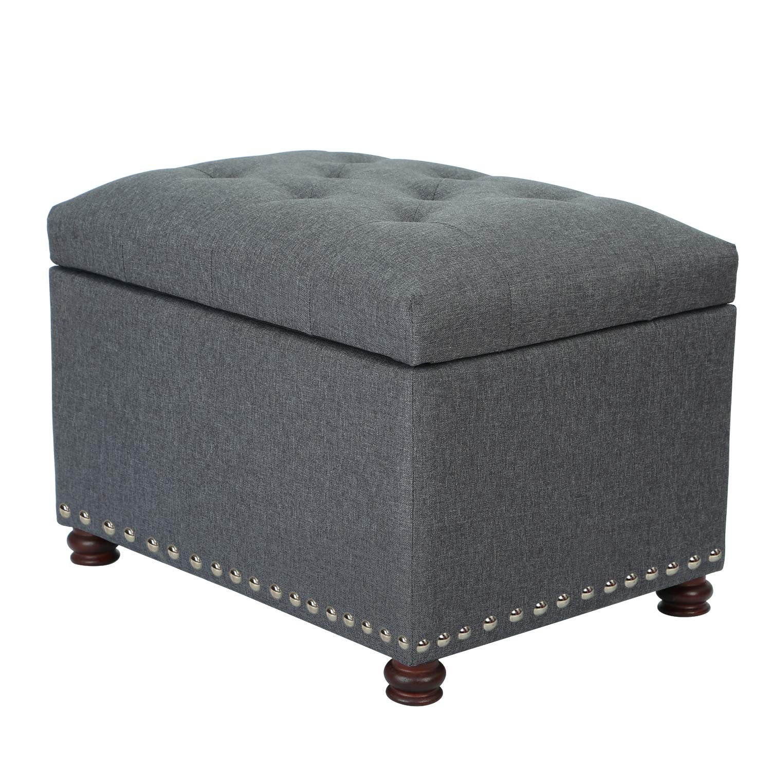 Storage Ottoman Bench Rectangular Fabric Organization Foot Rest
