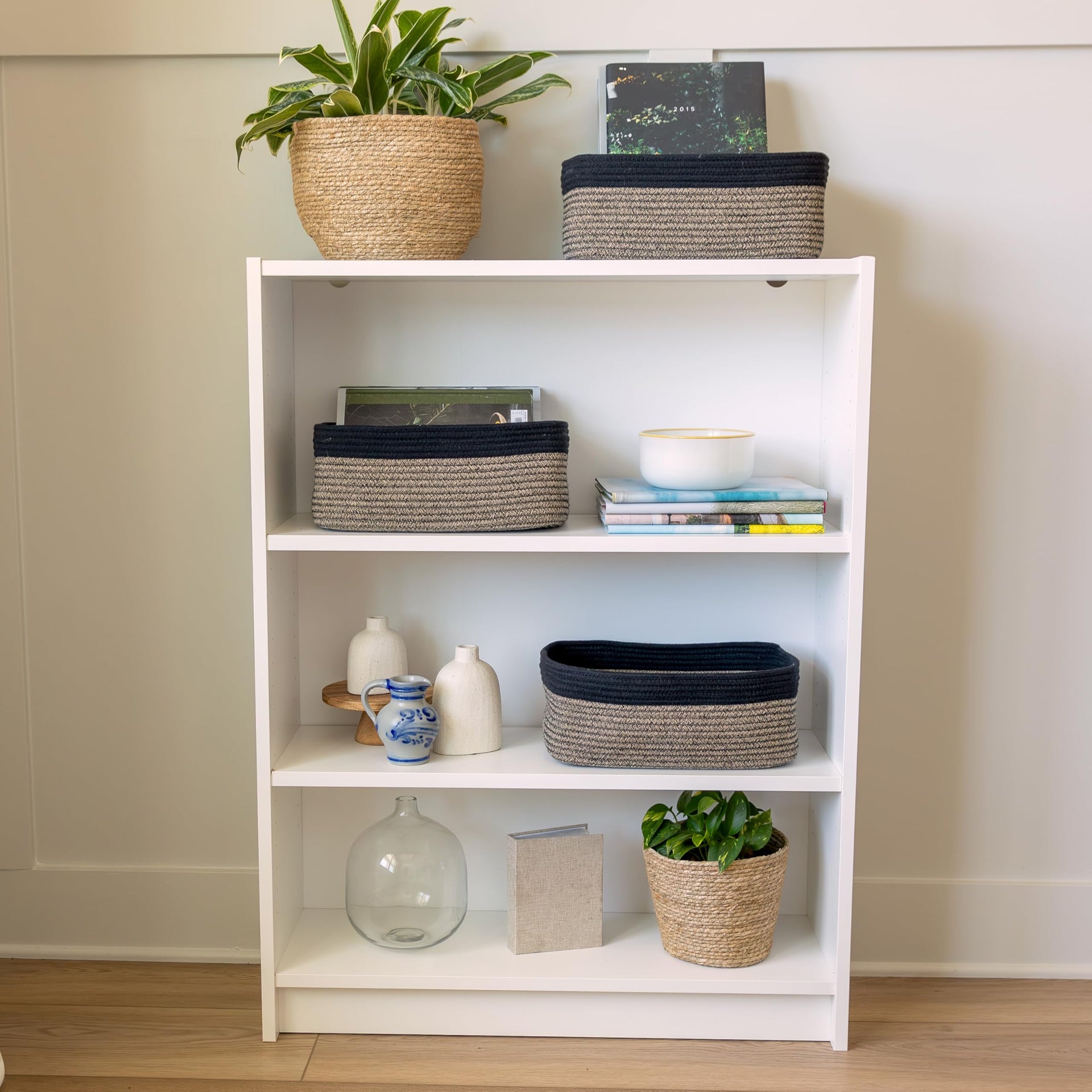 13.5”x8.5”x5.5” Rectangle Storage Baskets for Shelves 3 Pack (3 Count)