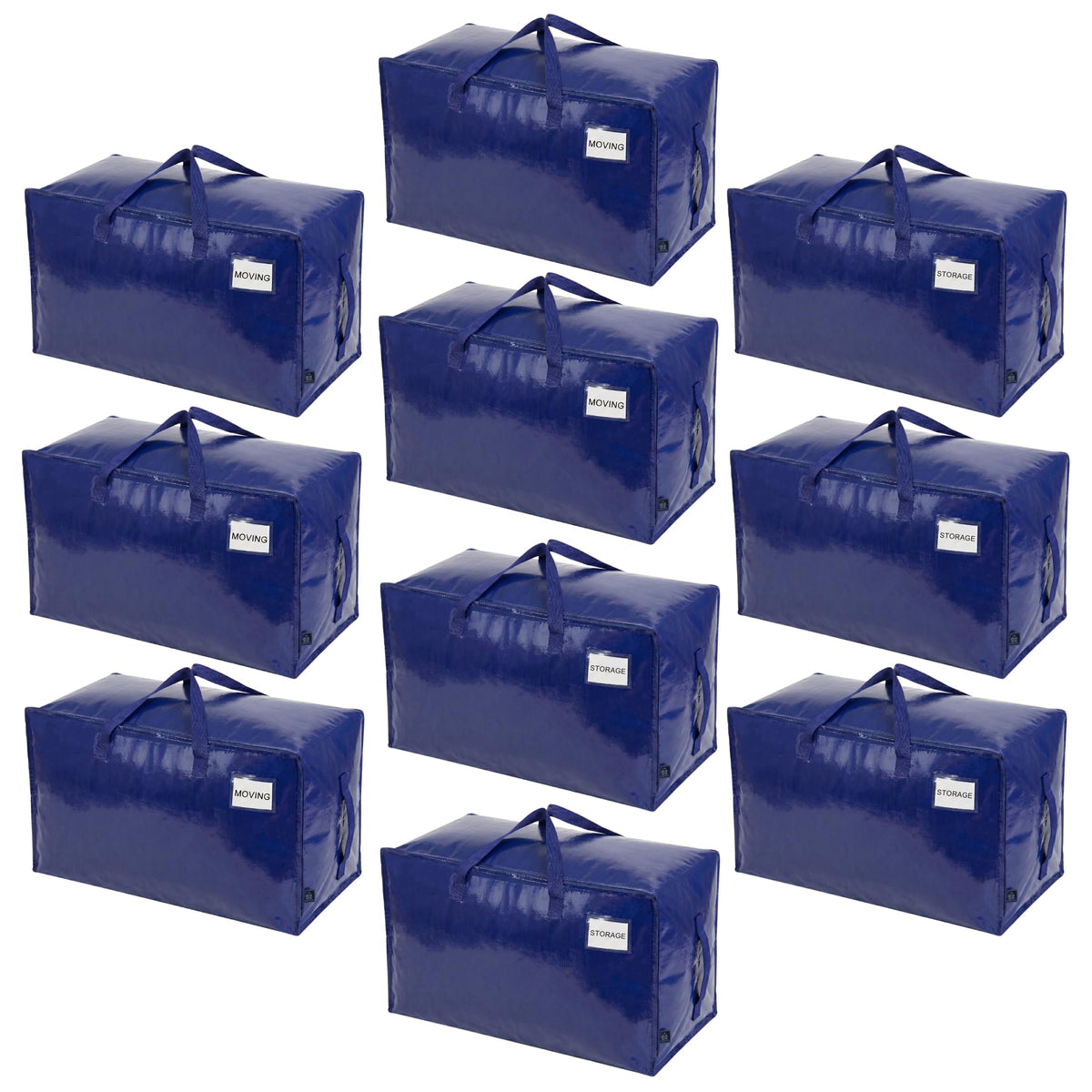 10 Pack Extra Large Heavy Duty Moving Bags with Wide Opening & Reinforced Handles (10 Count)