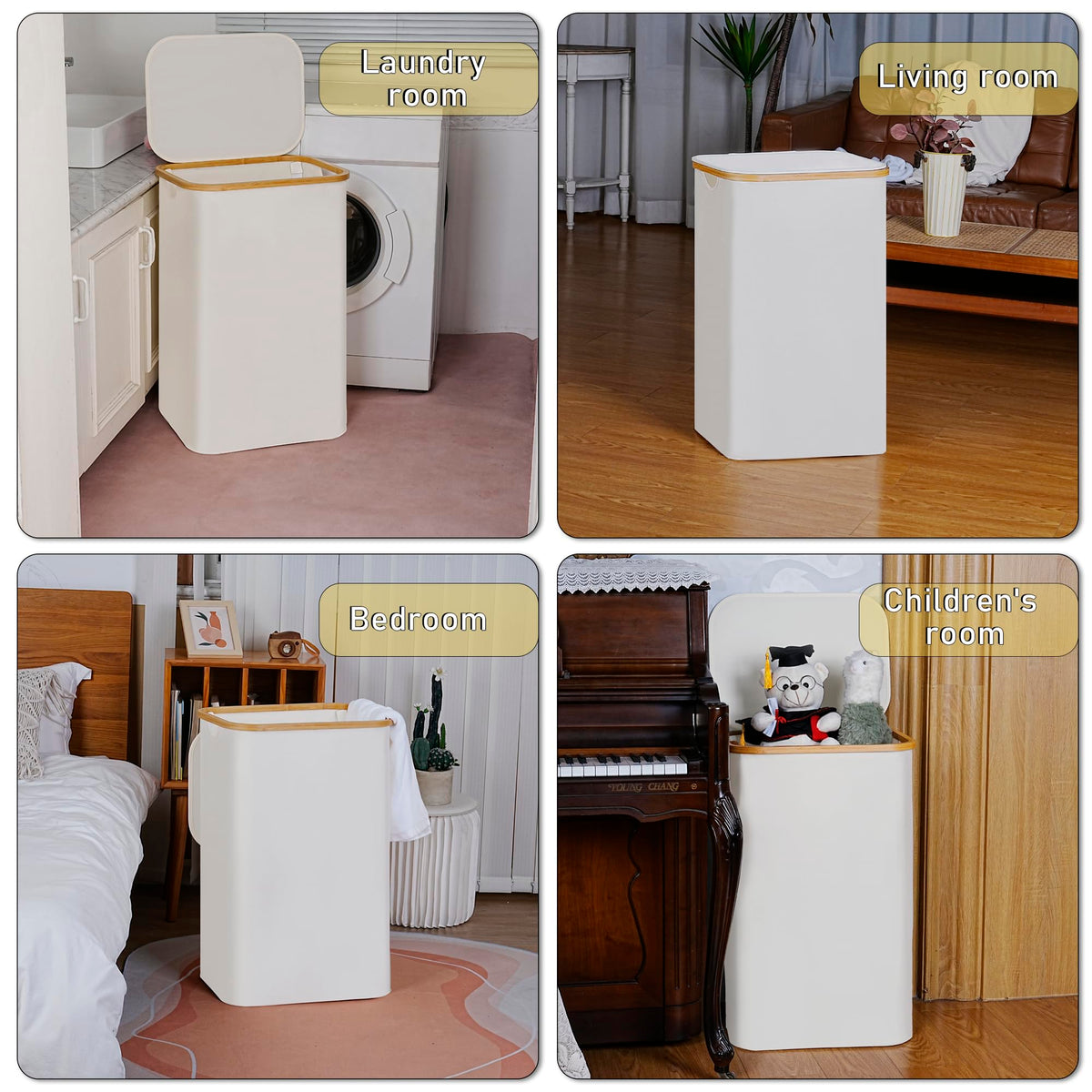 100L Laundry Hamper with Lid