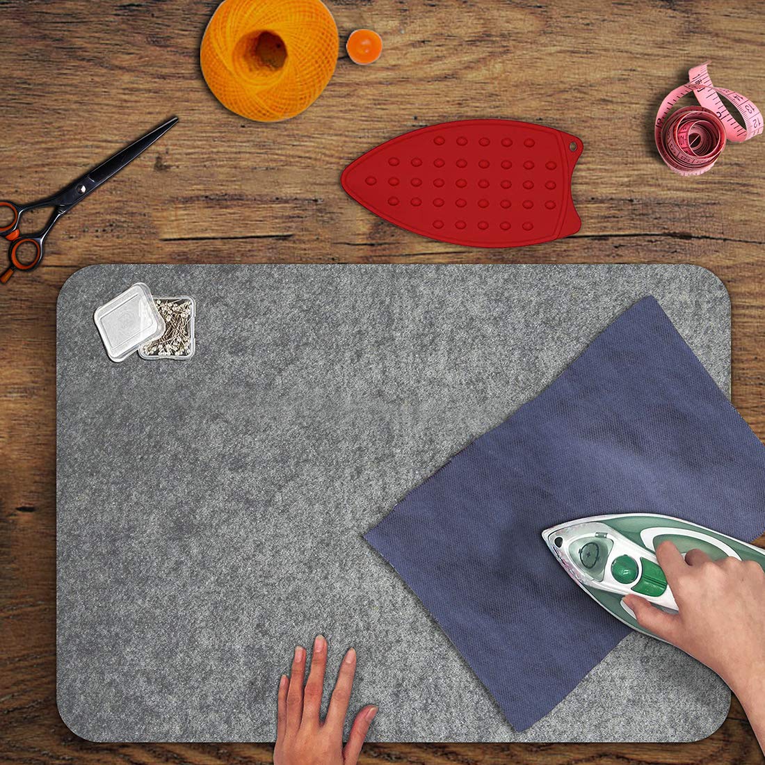 24" x 18" Wool Pressing Mat 100% New Zealand Felted Wool Ironing Mat Pad Blanket for Quilter (432 sq inch)