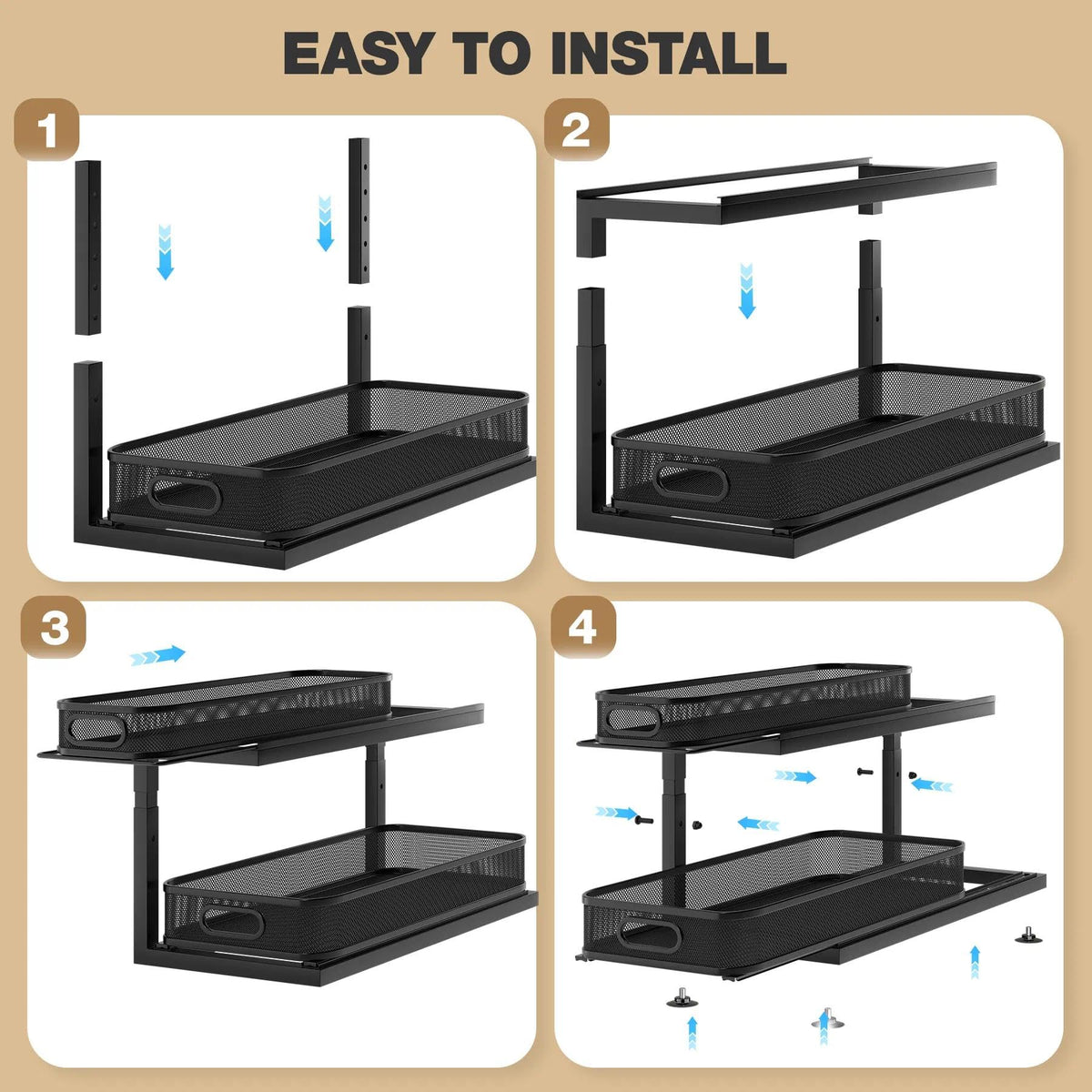 2 Pack 21.3 IN Depth Under Sink Organizer With Next (2 Count)