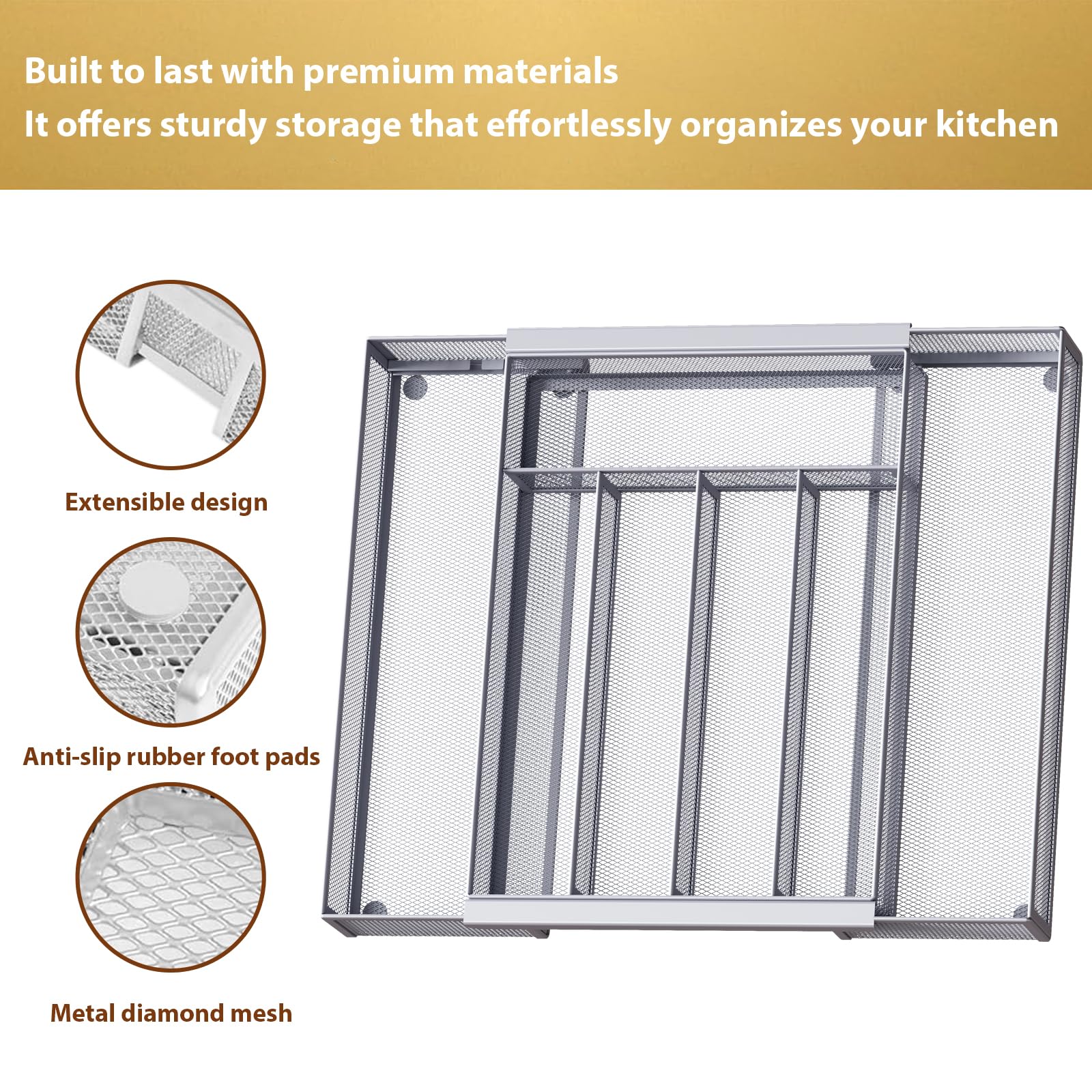 Silverware Organizer Metal Mesh