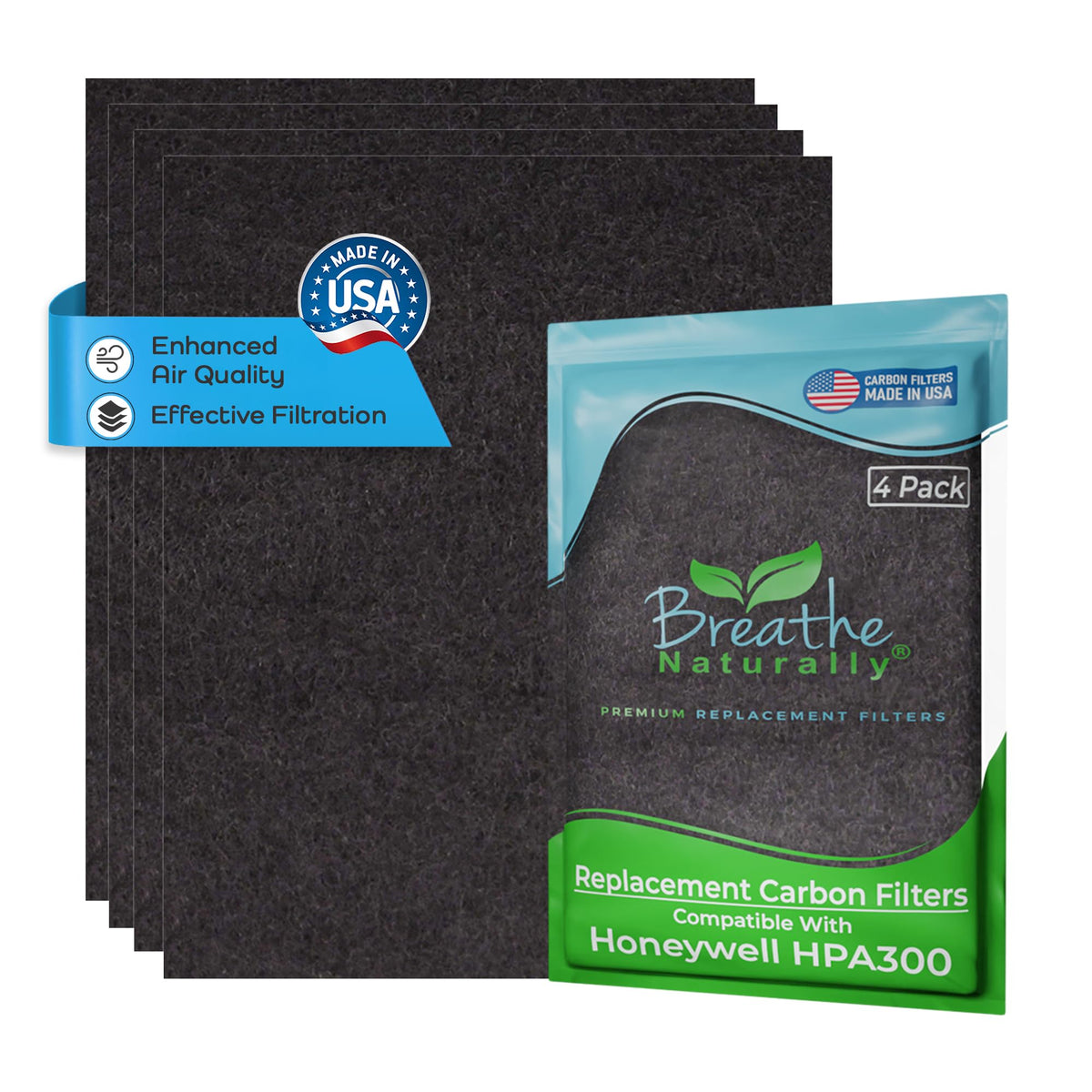Replacement Filters Compatible with Honeywell Air Purifier HPA300 (4 Count)