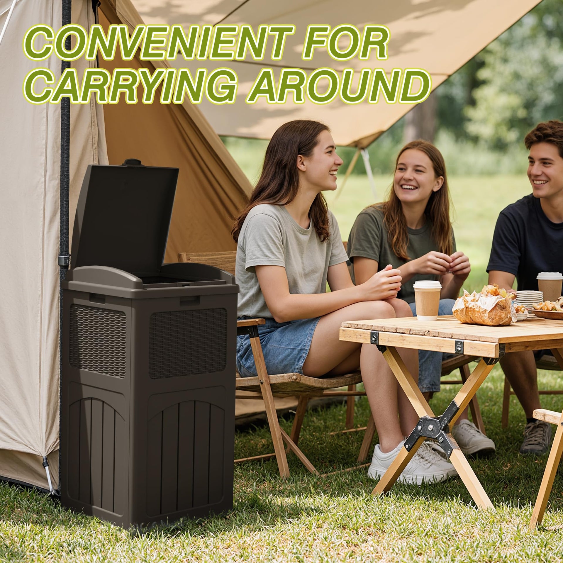 33 Gallon Outdoor Trash Can with Lid