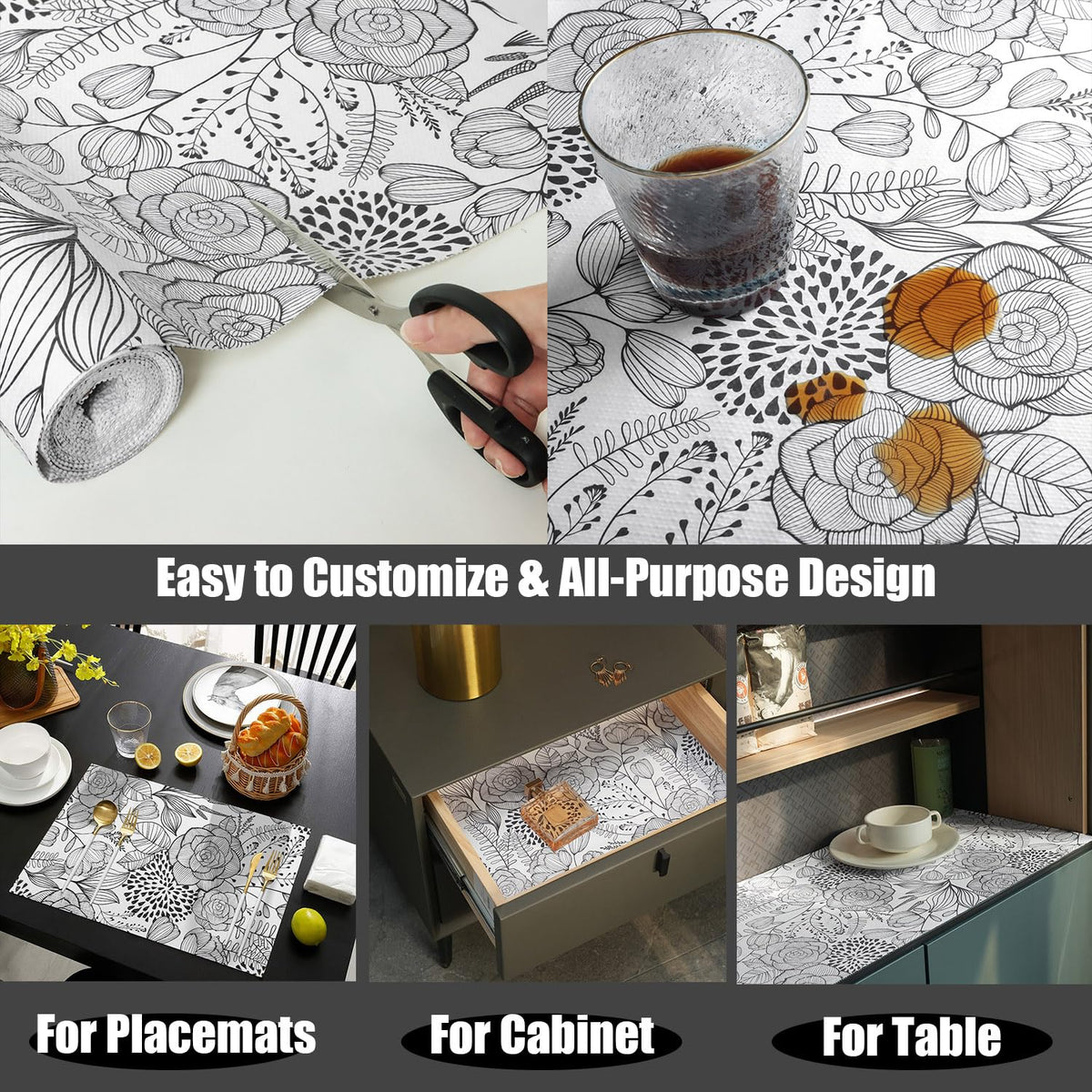 Shelf and Drawer Liner for Kitchen Cabinets (1417.2 sq in)