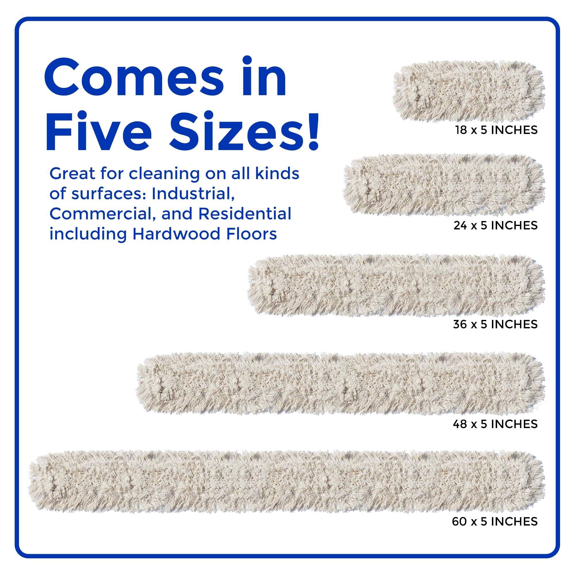 Industrial Grade 36x5 Cotton Dust Mop Head Refills - ModHome Supplies