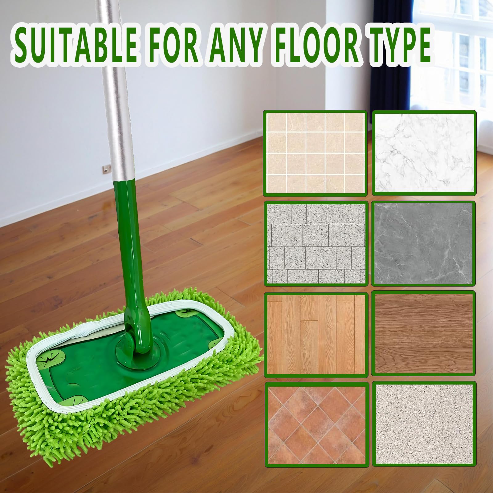 8PCS Reusable Microfiber Mop Pads for Swiffer Sweeper