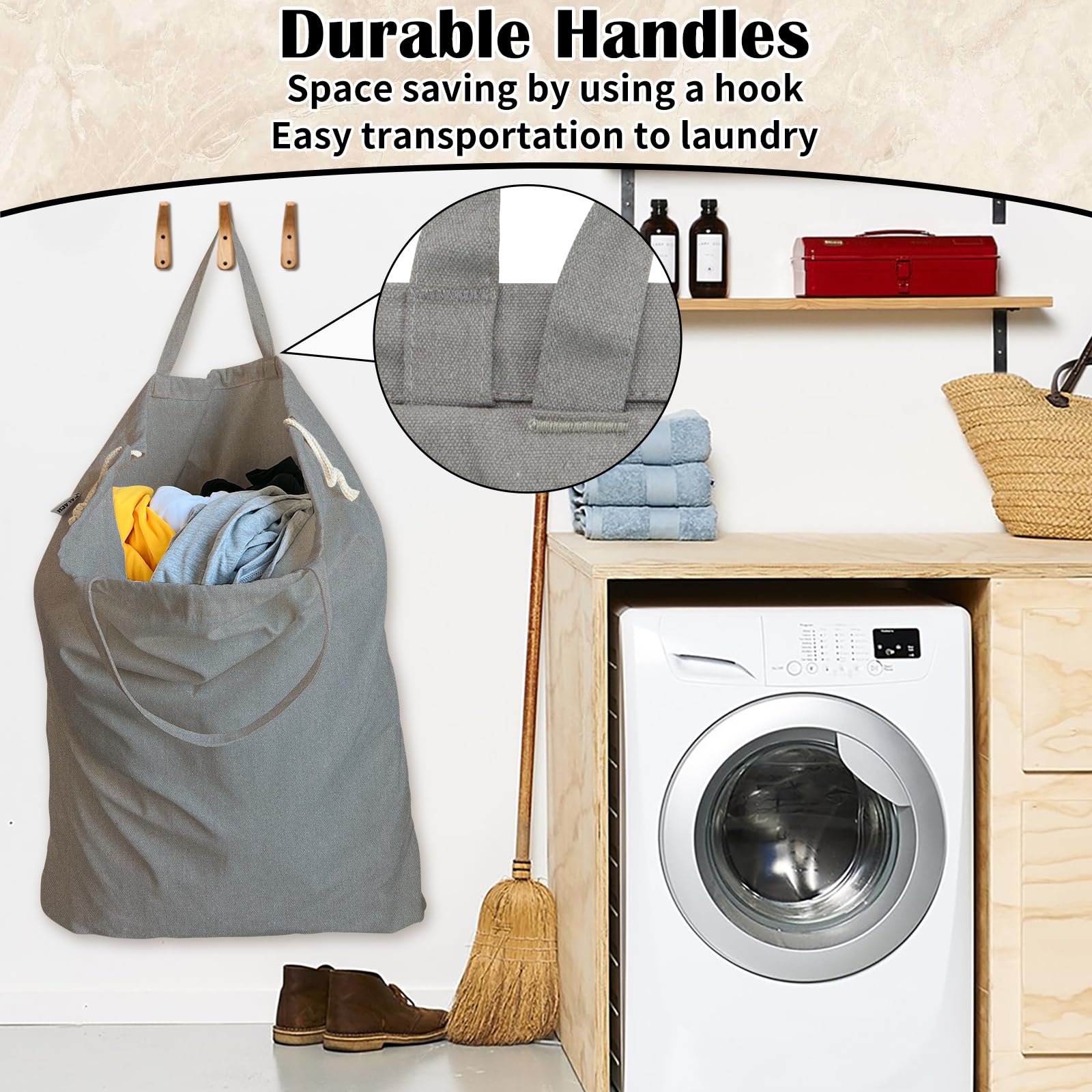Canvas Laundry Bag 33"Wx 35"H