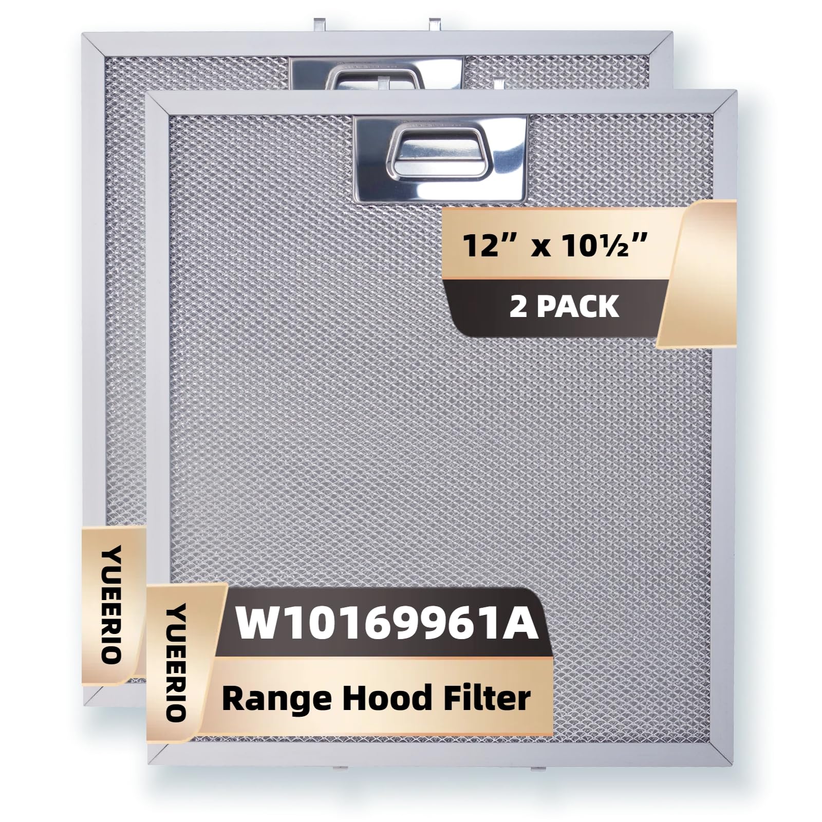 W10169961A 5 Layer Aluminum Mesh Range Hood Filter 12" x 10.5" 2 pack