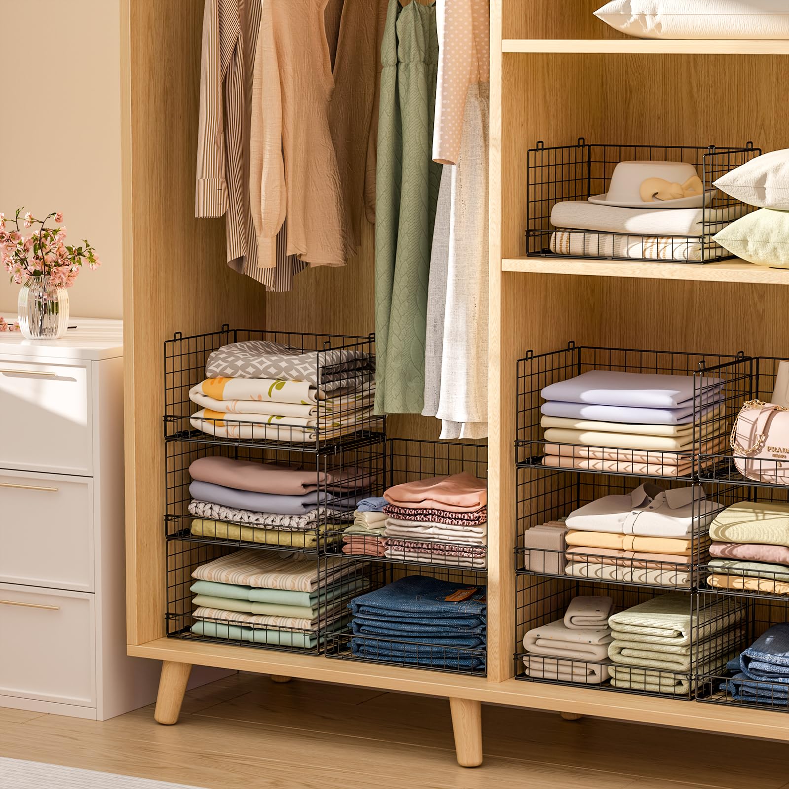 5 Tier Stackable Closet Organizers and Storage Shelves