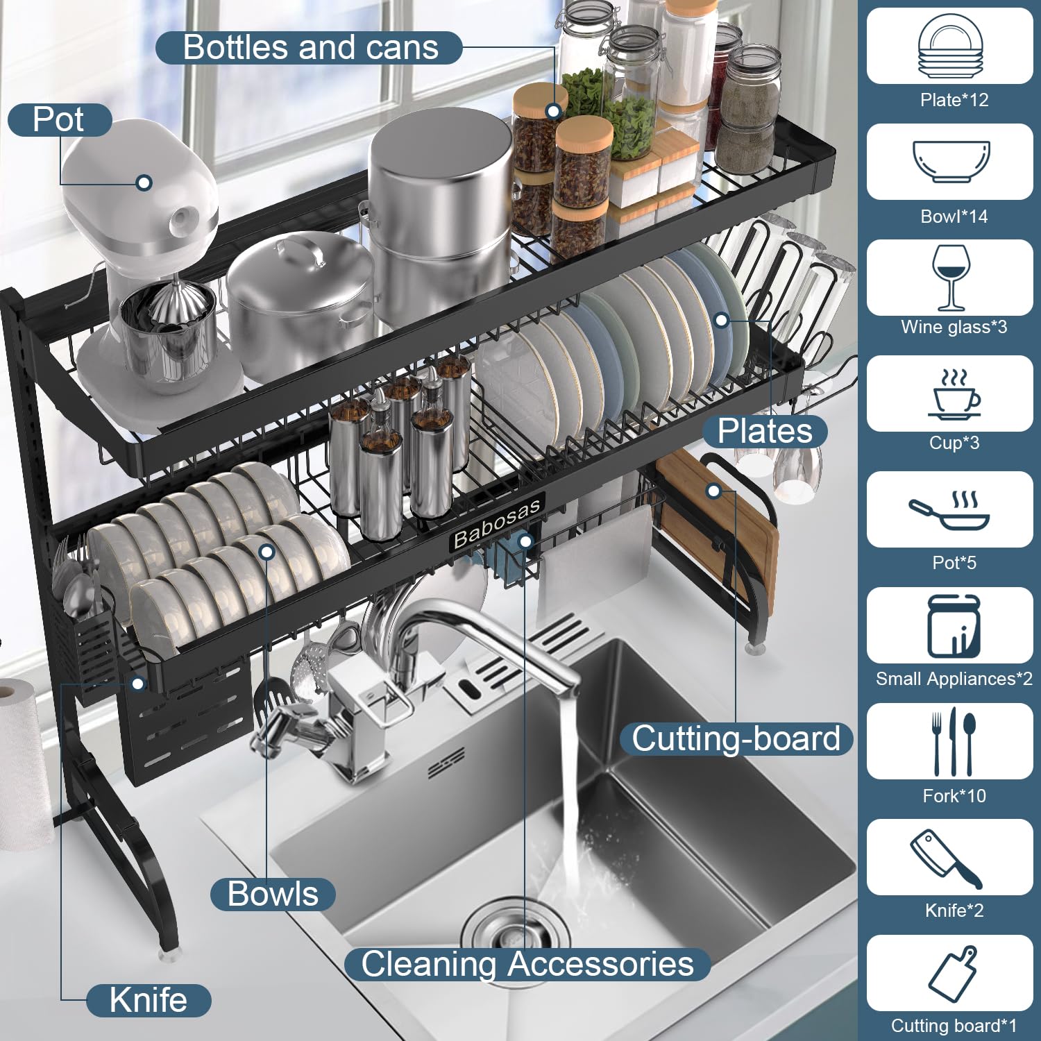 Over The Sink Dish Drying Rack