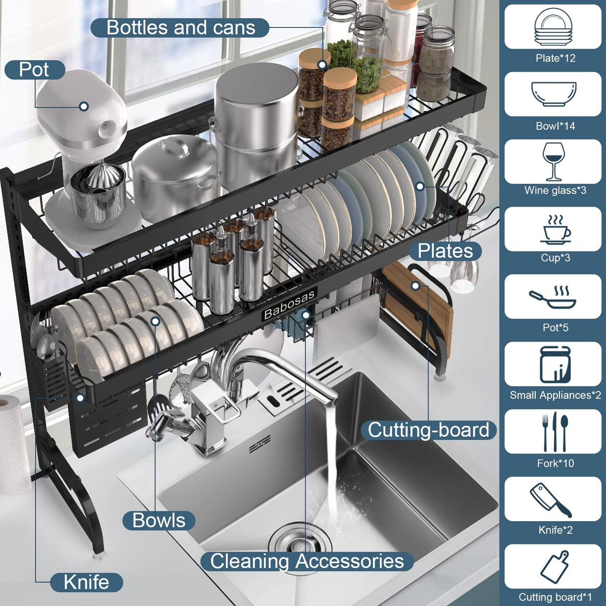 Over The Sink Dish Drying Rack