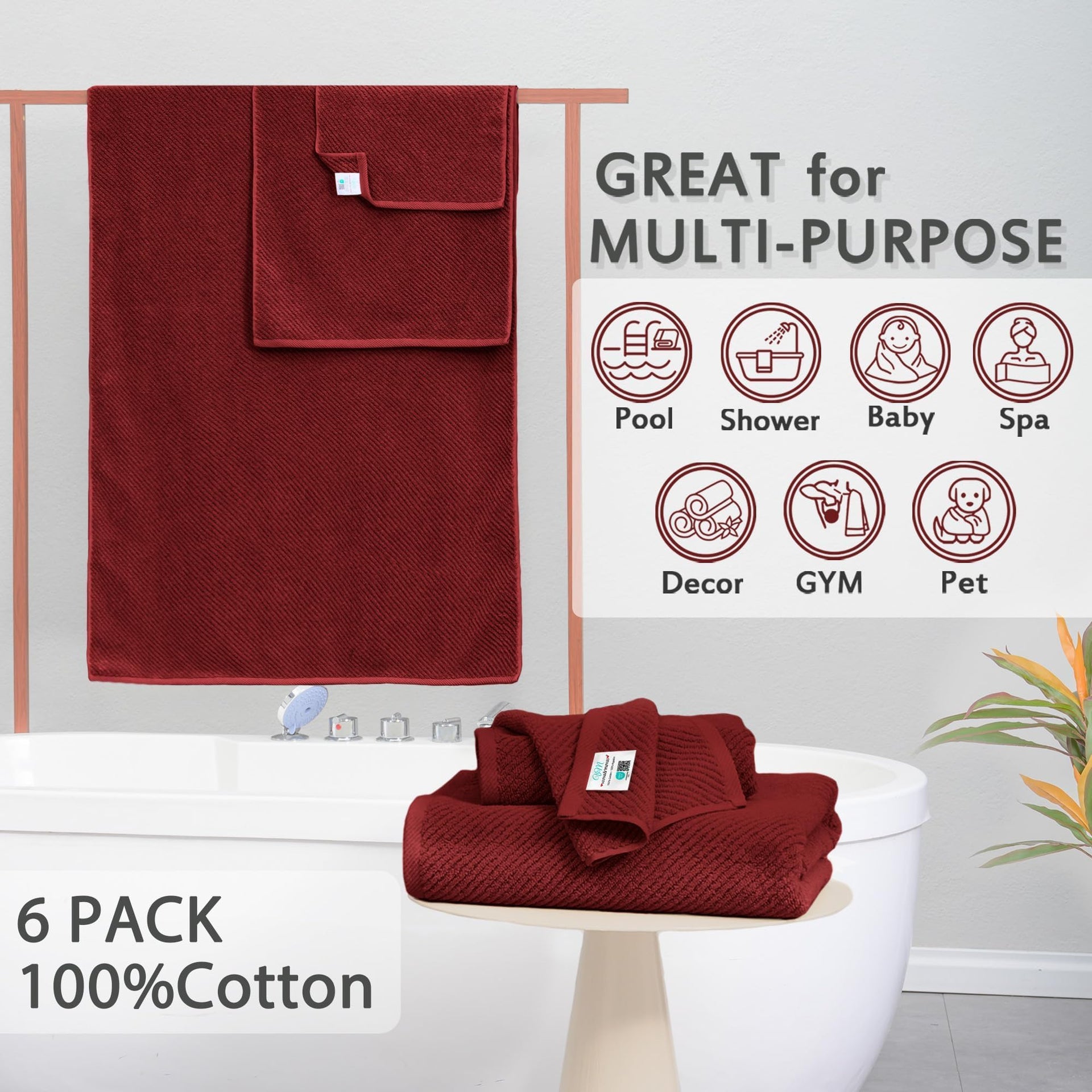 6PC Towel Set (6 Count)