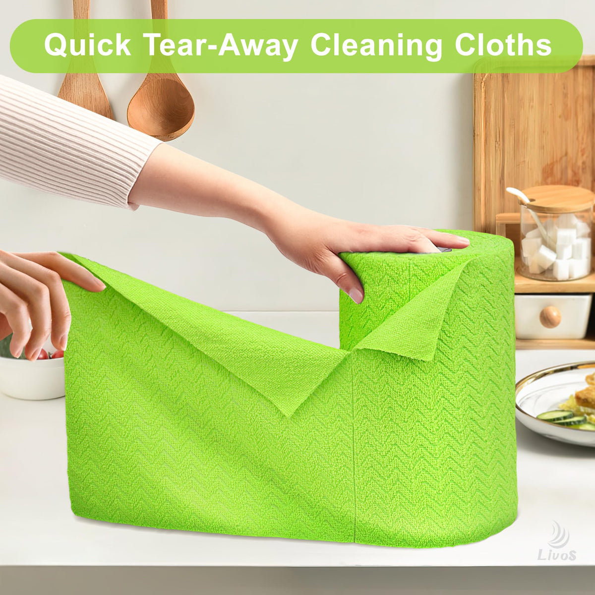 Microfiber Cleaning Cloth Roll (80 Count)