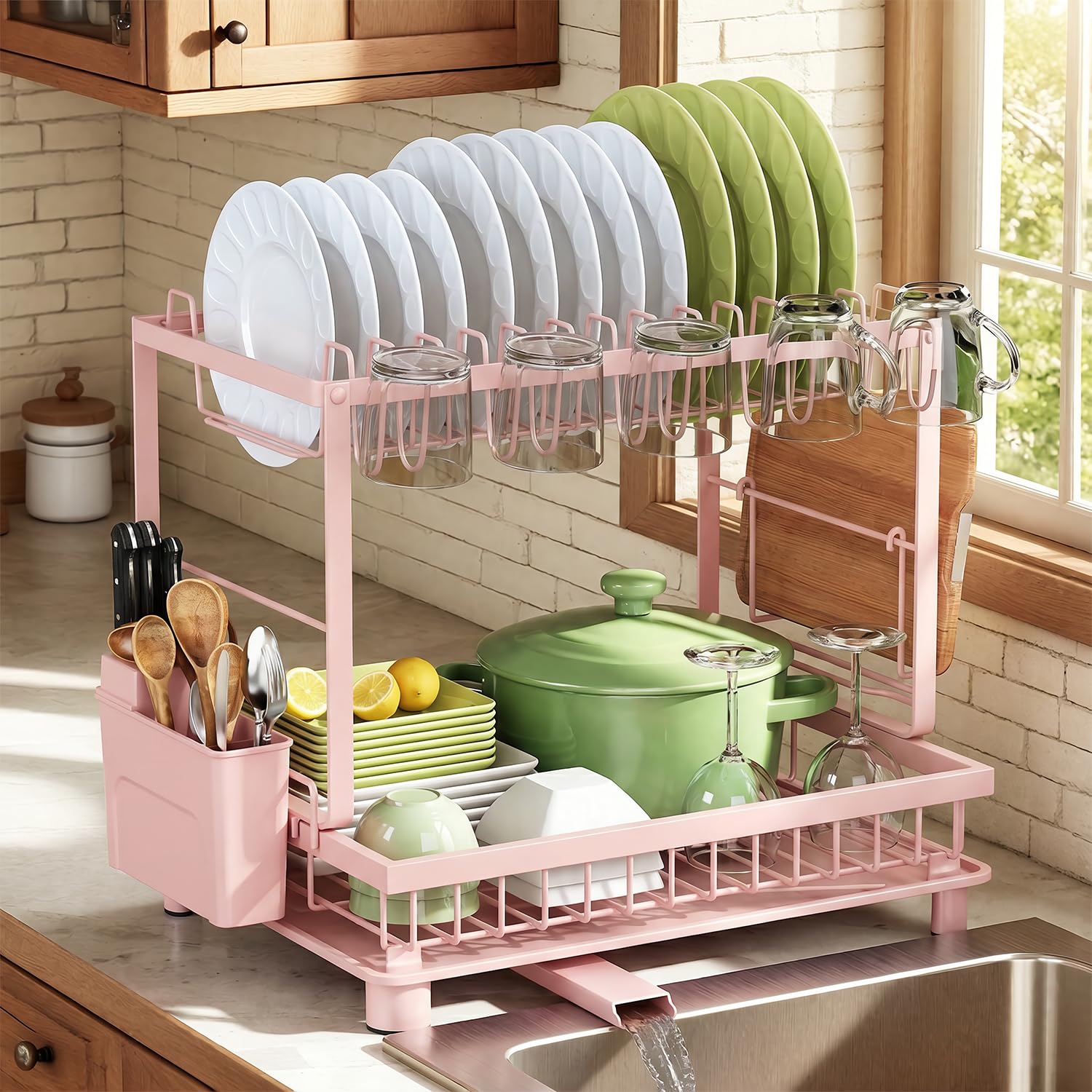 2 Tier Dish Drying Rack for Kitchen Counter