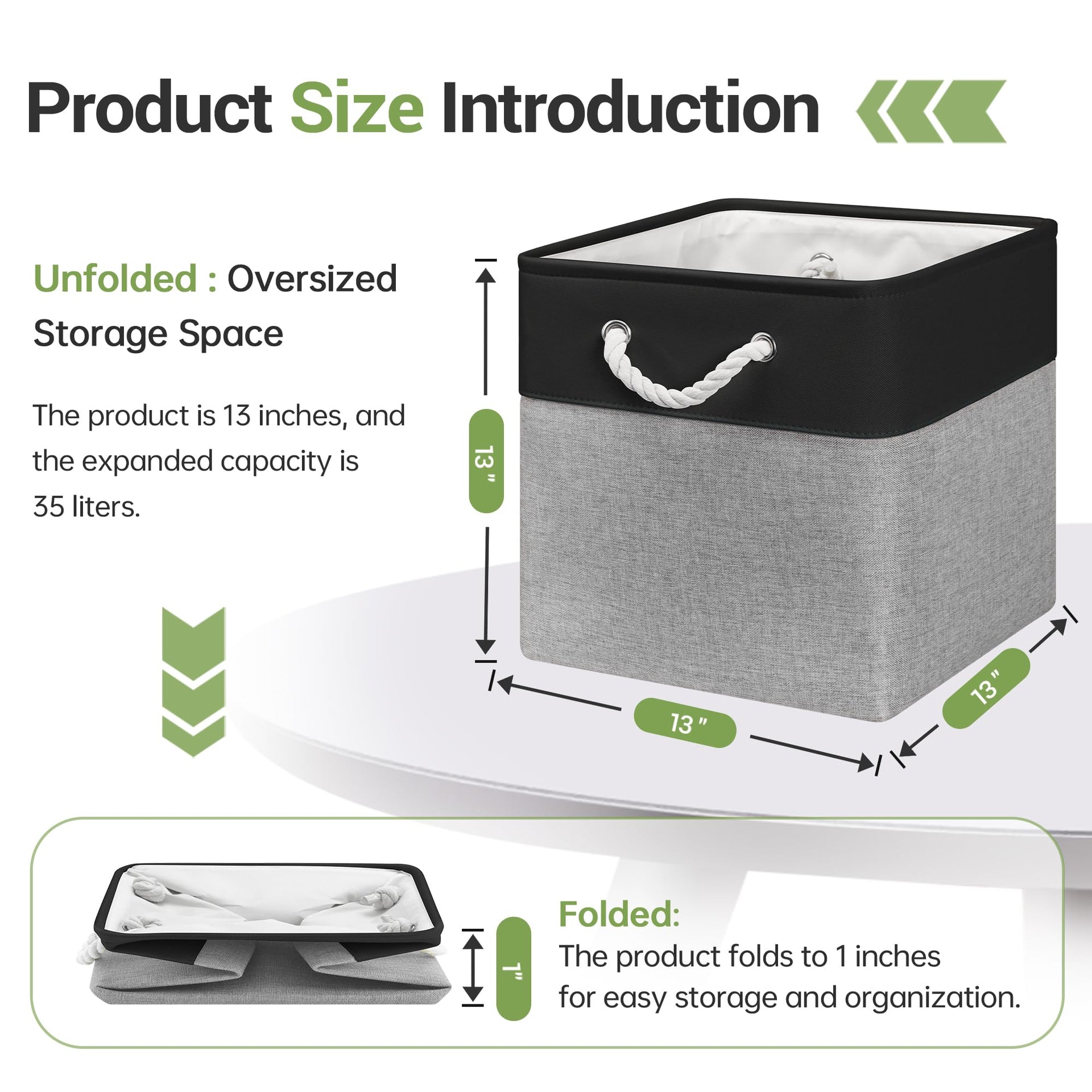 13x13x13 Inch Storage Cube Bins Foldable Organizer Baskets 6 Pack (6 Count)