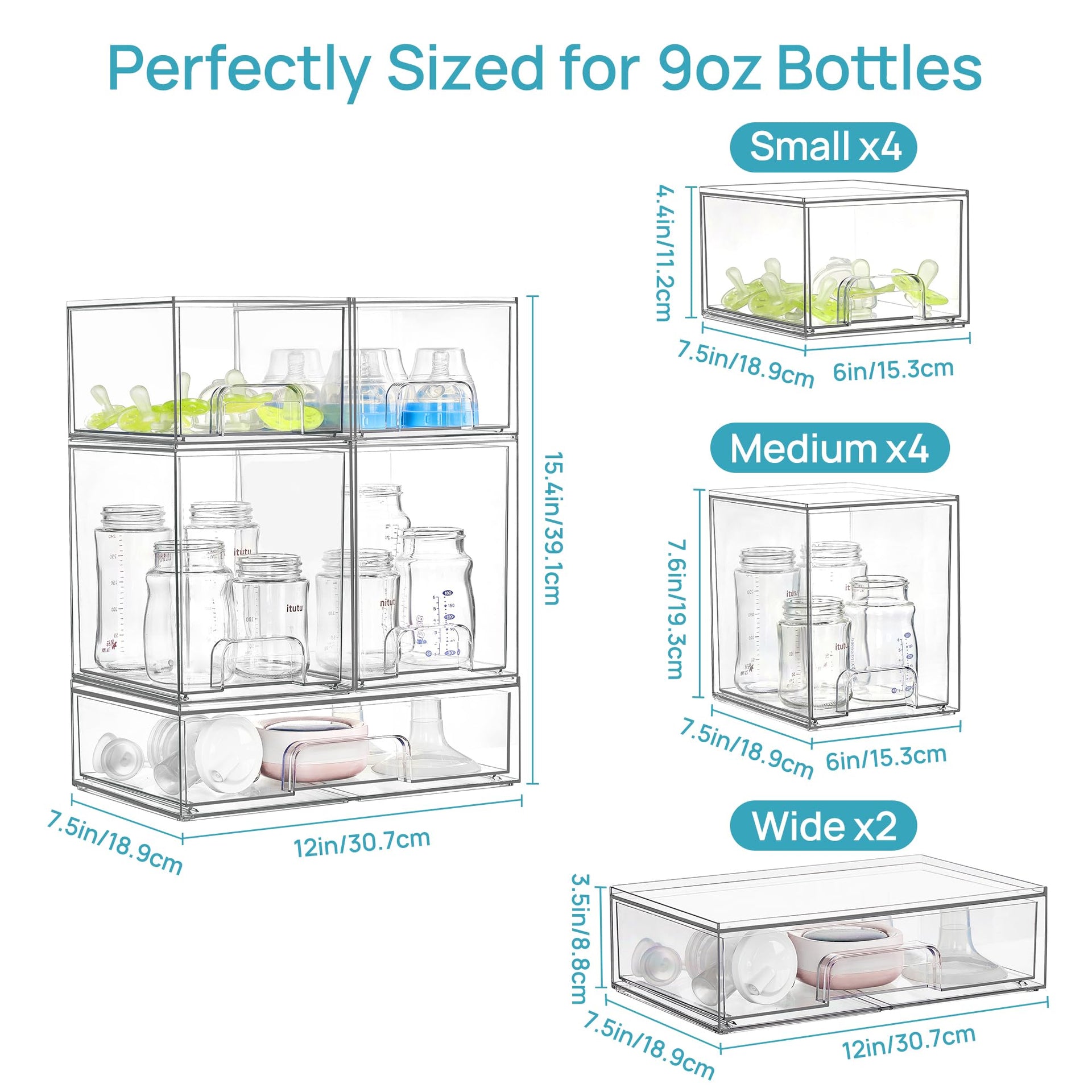 Clear Stackable Storage Drawers Set of 10 (10 Count)