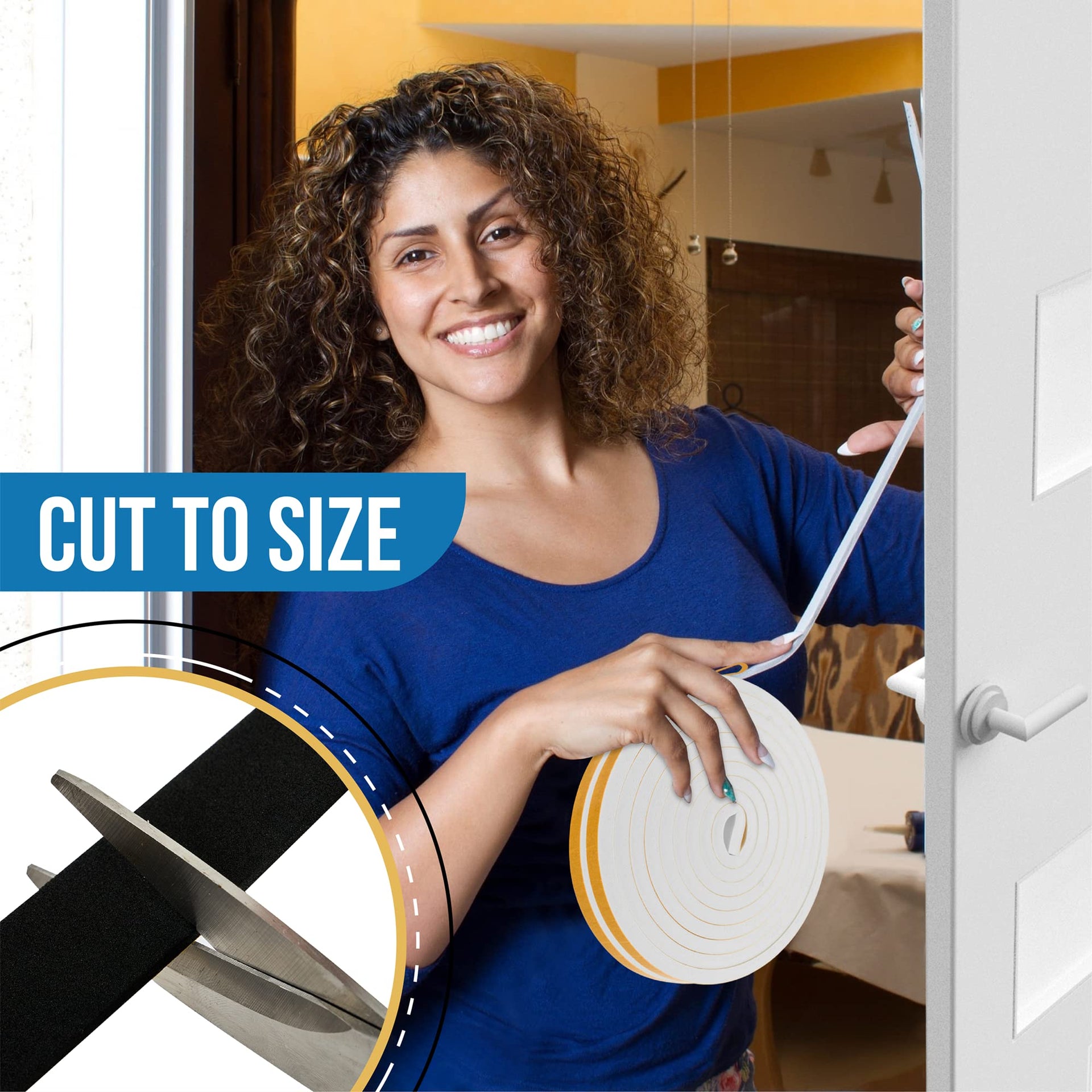 High Density Foam Weather Stripping Door Seal Strip Insulation Tape Roll for Insulating Door Frame