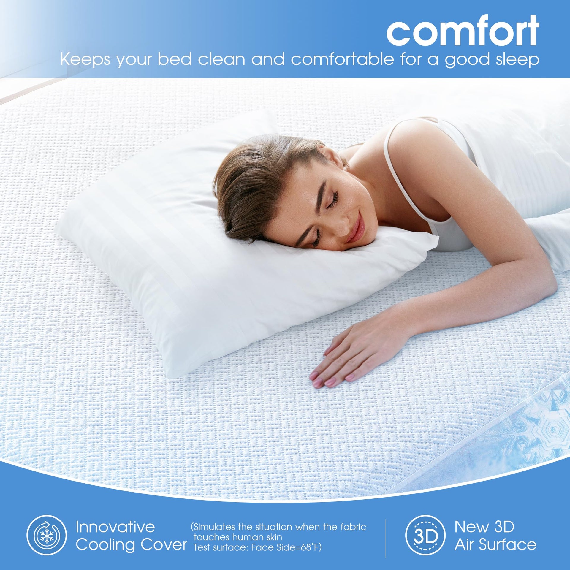 Cooling Waterproof Mattress Protector Queen Size