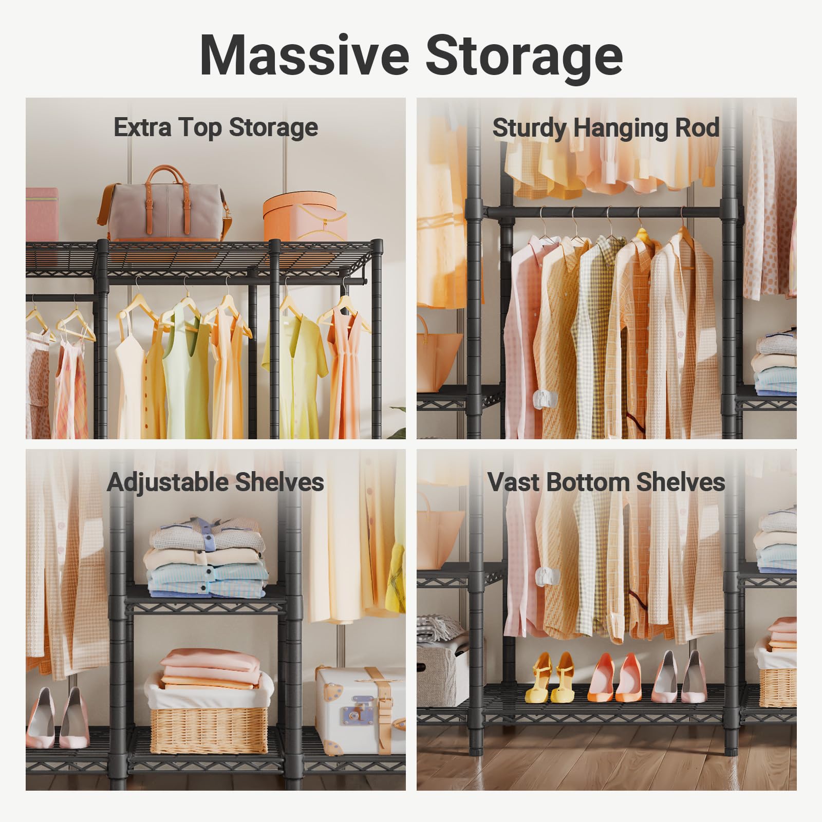 V50 Heavy Duty Clothes Rack with Adjustable Shelves