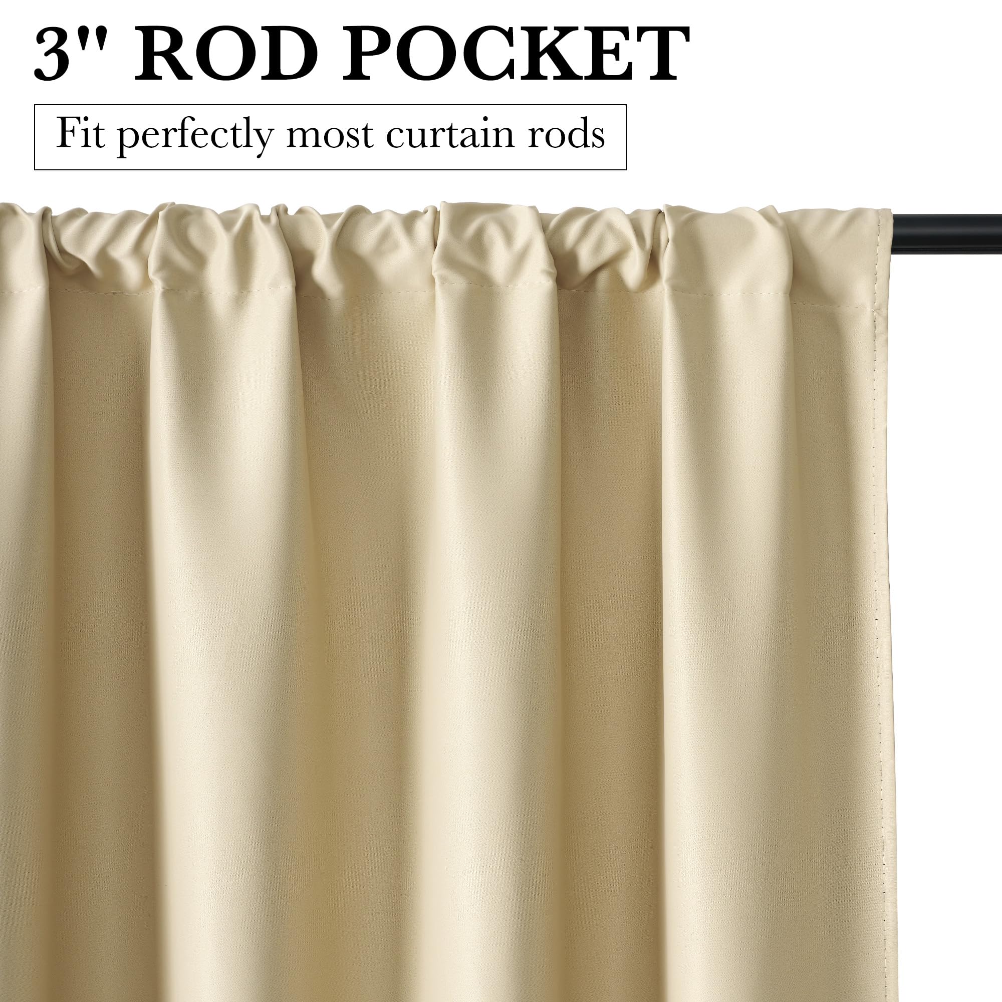 Bedroom Blackout Curtains 84 inches Long (2 Count)
