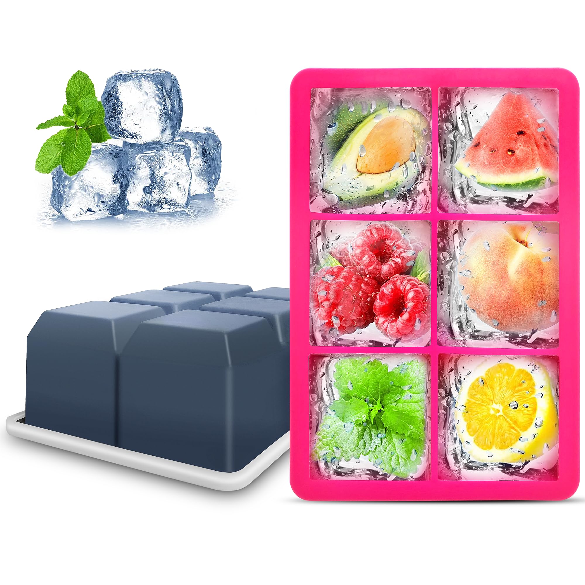 Silicone Ice Cube Trays with Lids (2 Count)