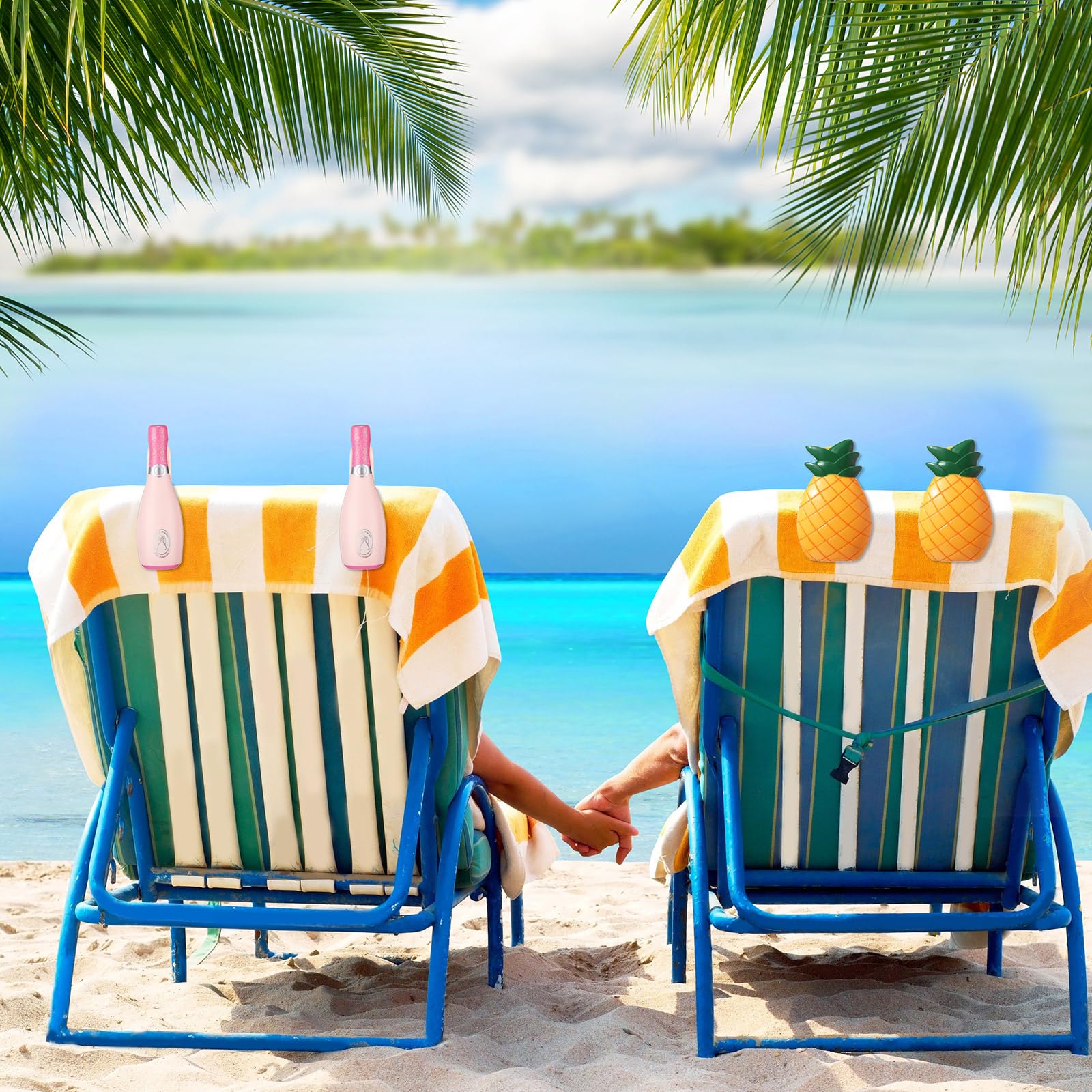 8 Pcs Beach Towel Clips Beach Chair Pool Clips for Chairs Plastic Windproof Holder Funny Decorative Clothespins for Patio Accessories Summer