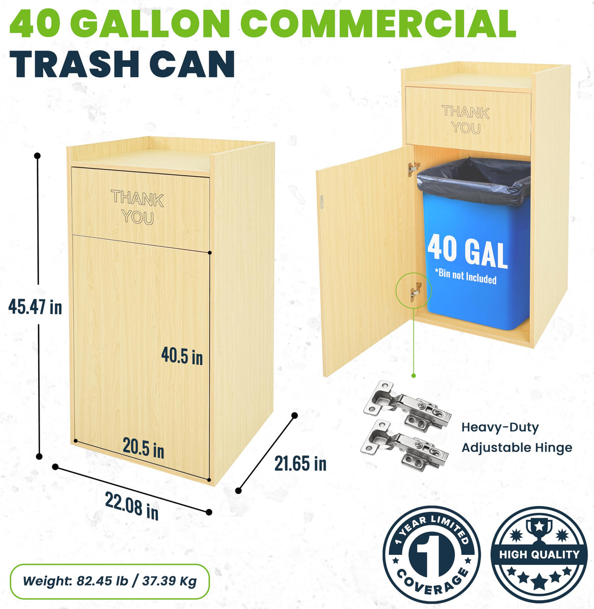 Restaurant Trash Can Cabinet with Tray Holder