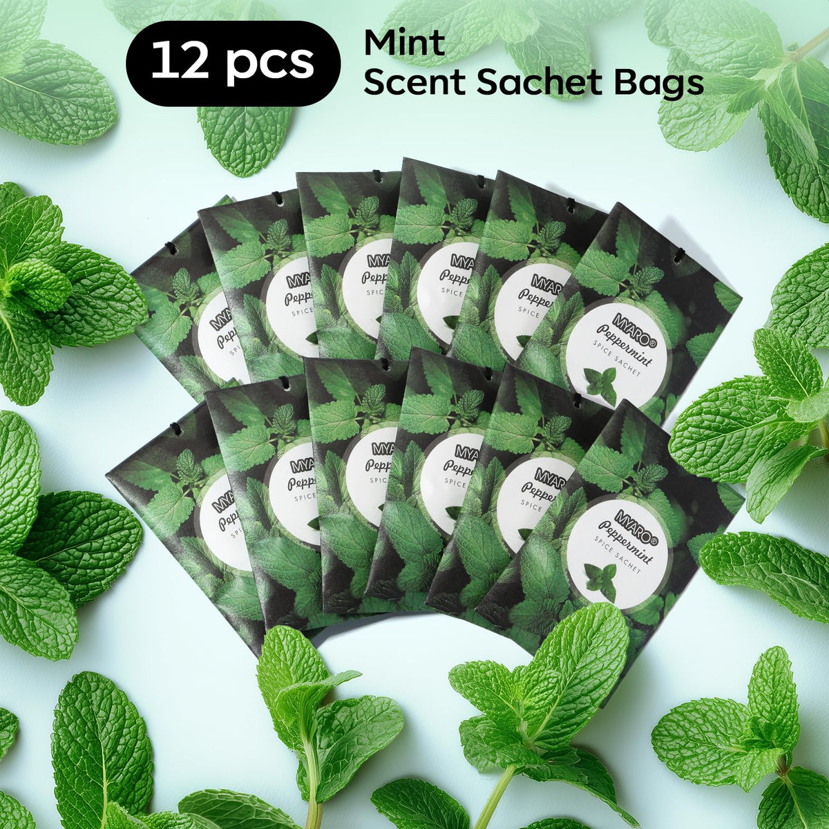 12 Pack Peppermint Scented Sachets (12 Count)