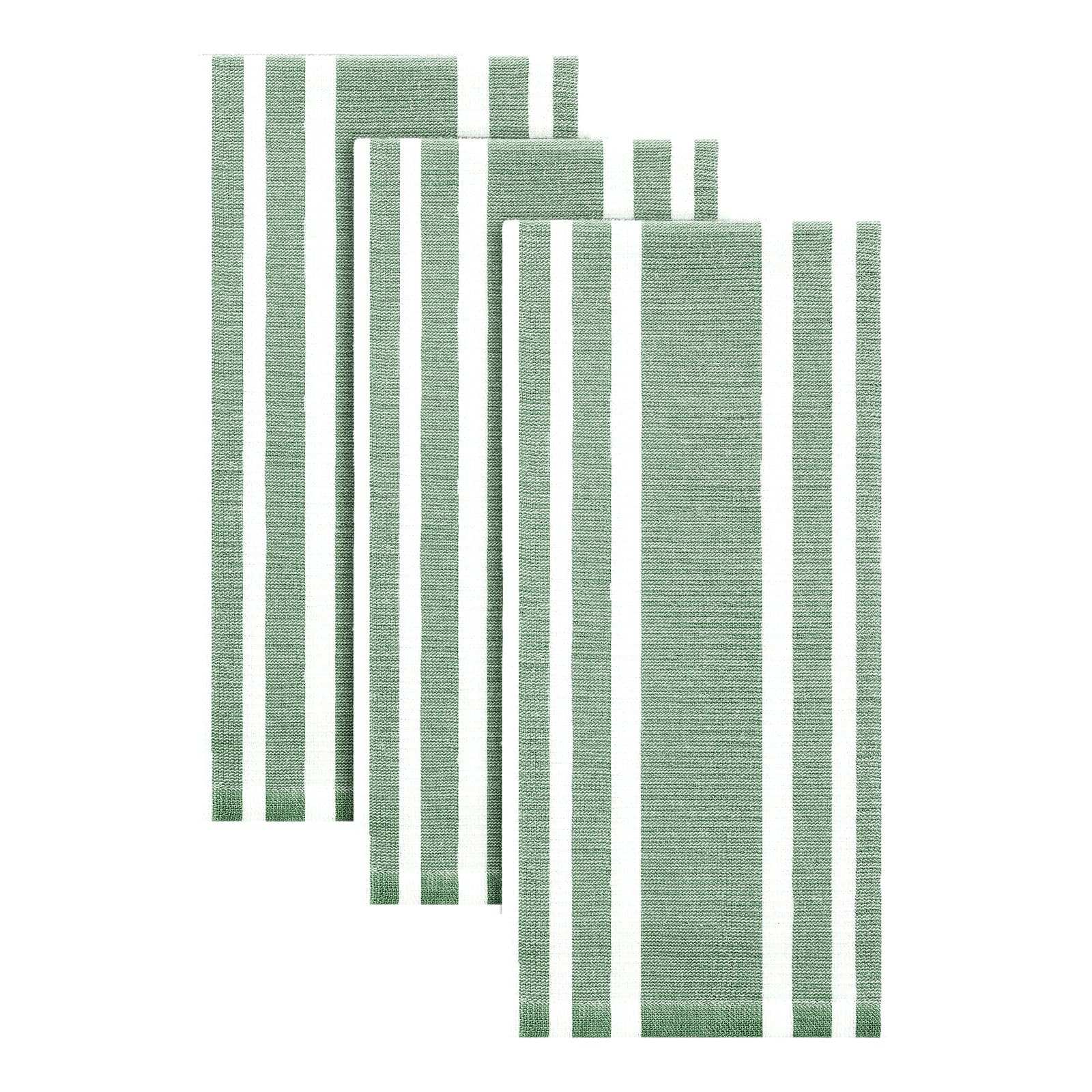 Premium Cotton Stripe Kitchen Towels 3 Pack (3 Count)