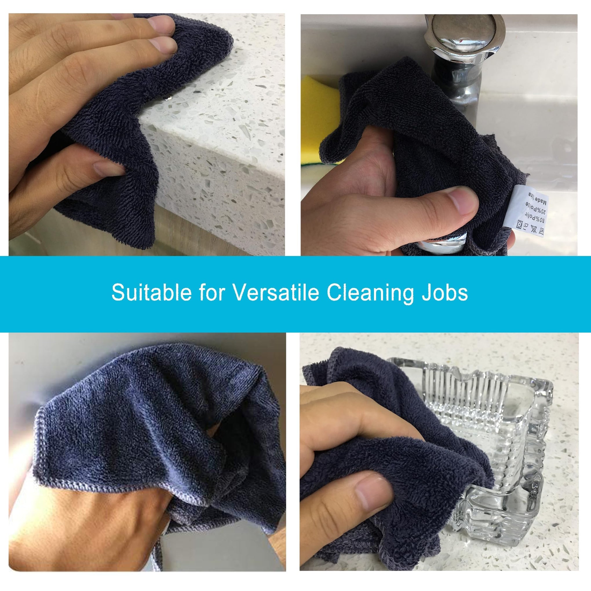 400 GSM Premium Microfiber Cleaning Cloths (8 Count)