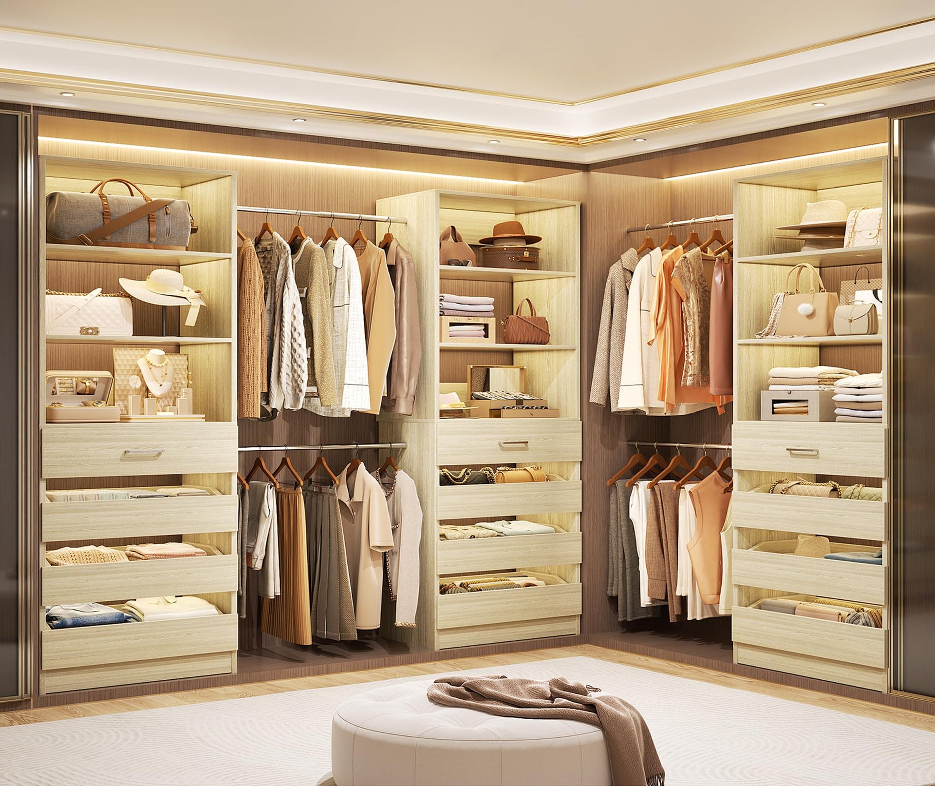 Closet System with 12 Drawers