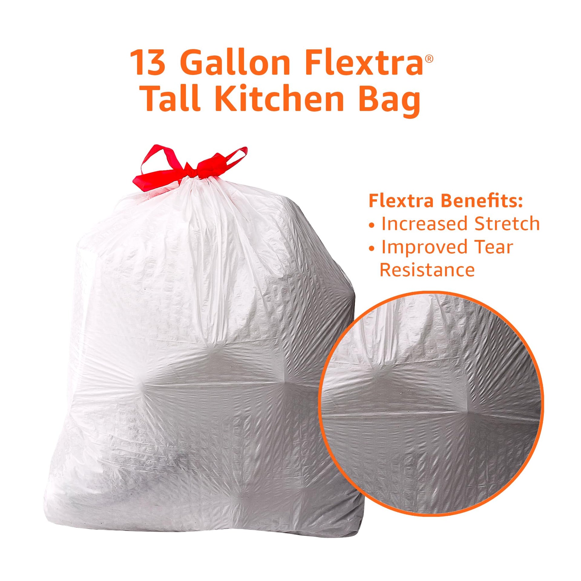 13 Gallon Tall Kitchen Drawstring Trash Bags (120 Count)