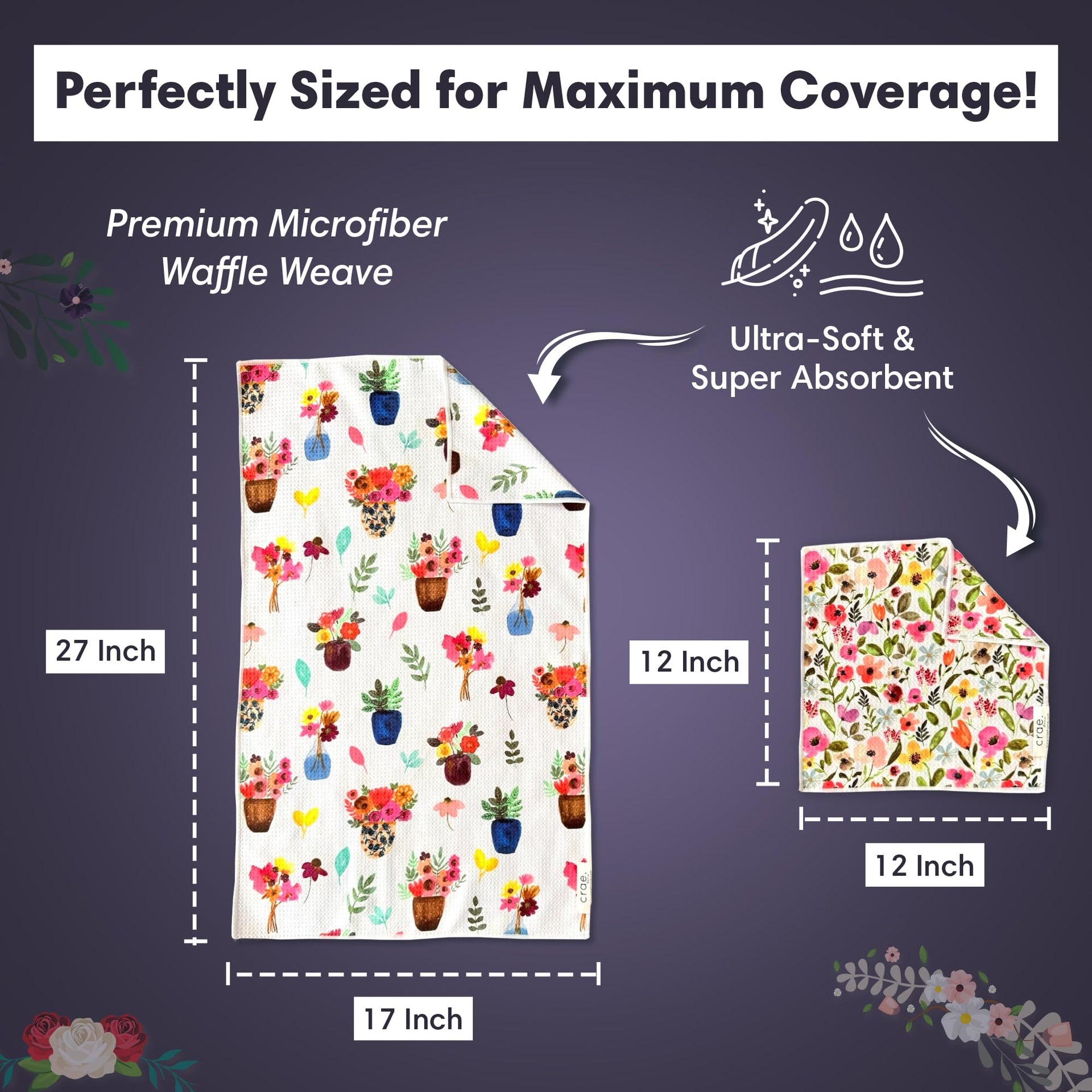 Microfiber Hand Towel & Washcloth Set (2 Count)