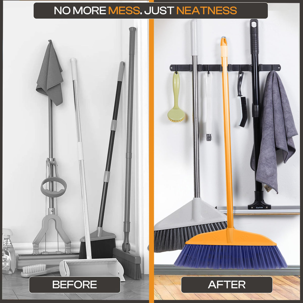 Stainless Steel Broom Holder Wall Mount