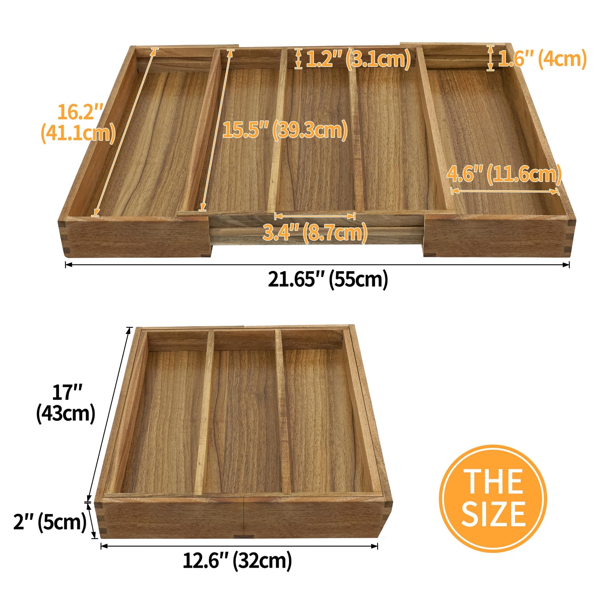 Luxury Acacia Silverware Organizer
