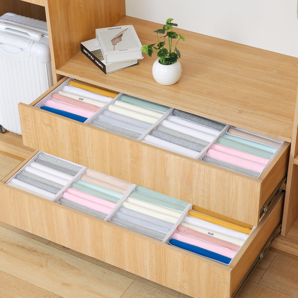 4 Pack Drawer Organizers for Clothing (4 Count)