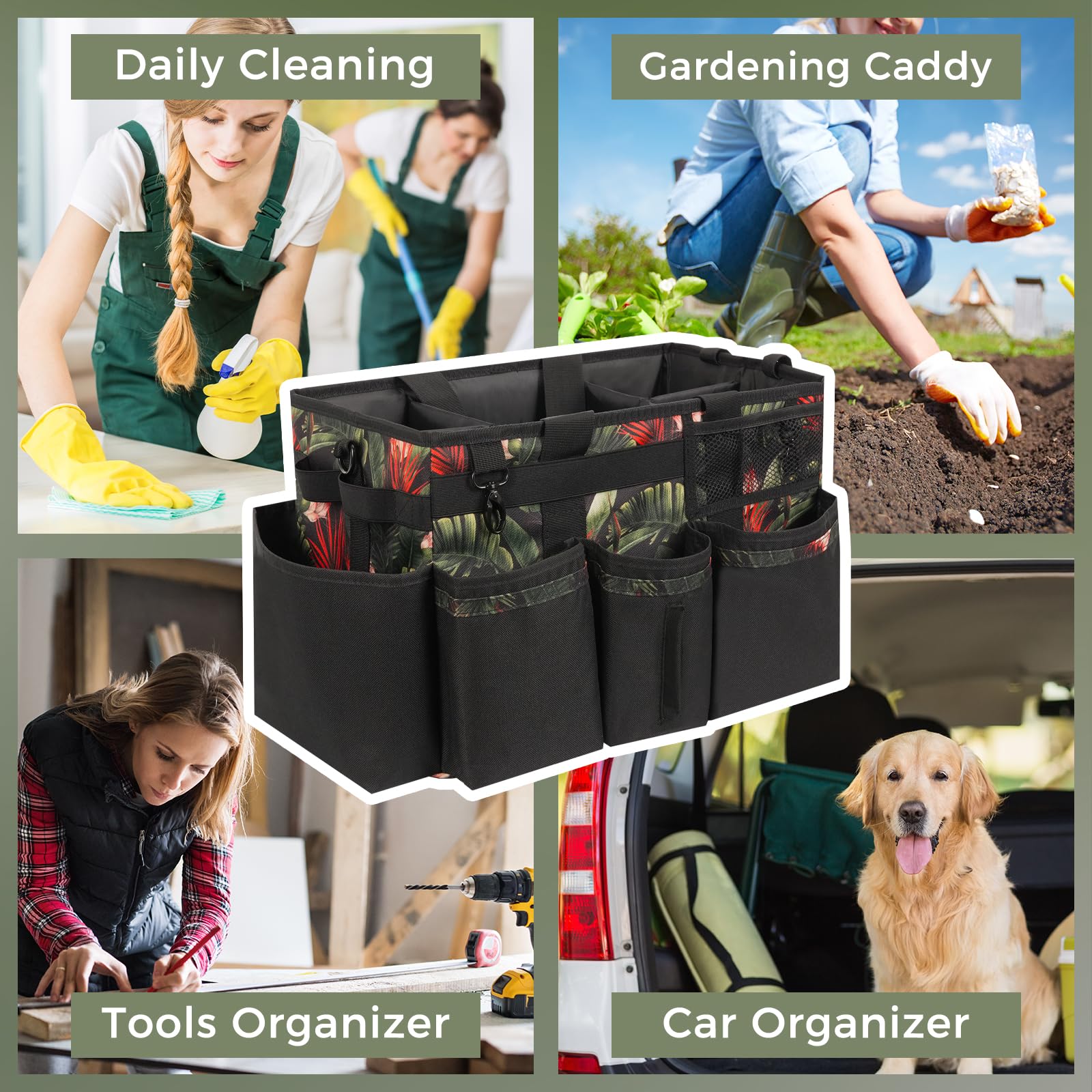 Wearable Cleaning Caddy Organizer With Handle & Shoulder Strap