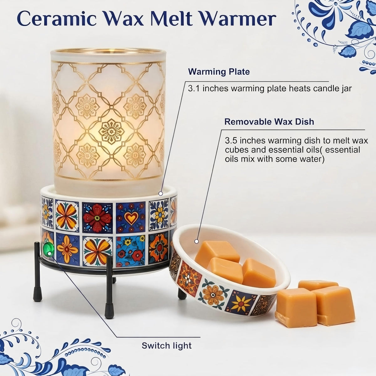Talavera Ceramic Electric Wax Melt Warmer